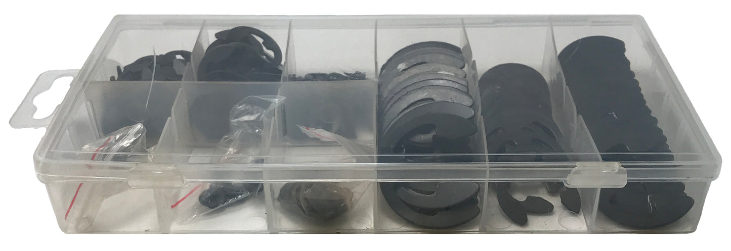300 Piece Black Industrial E-Clip Assortment Kit