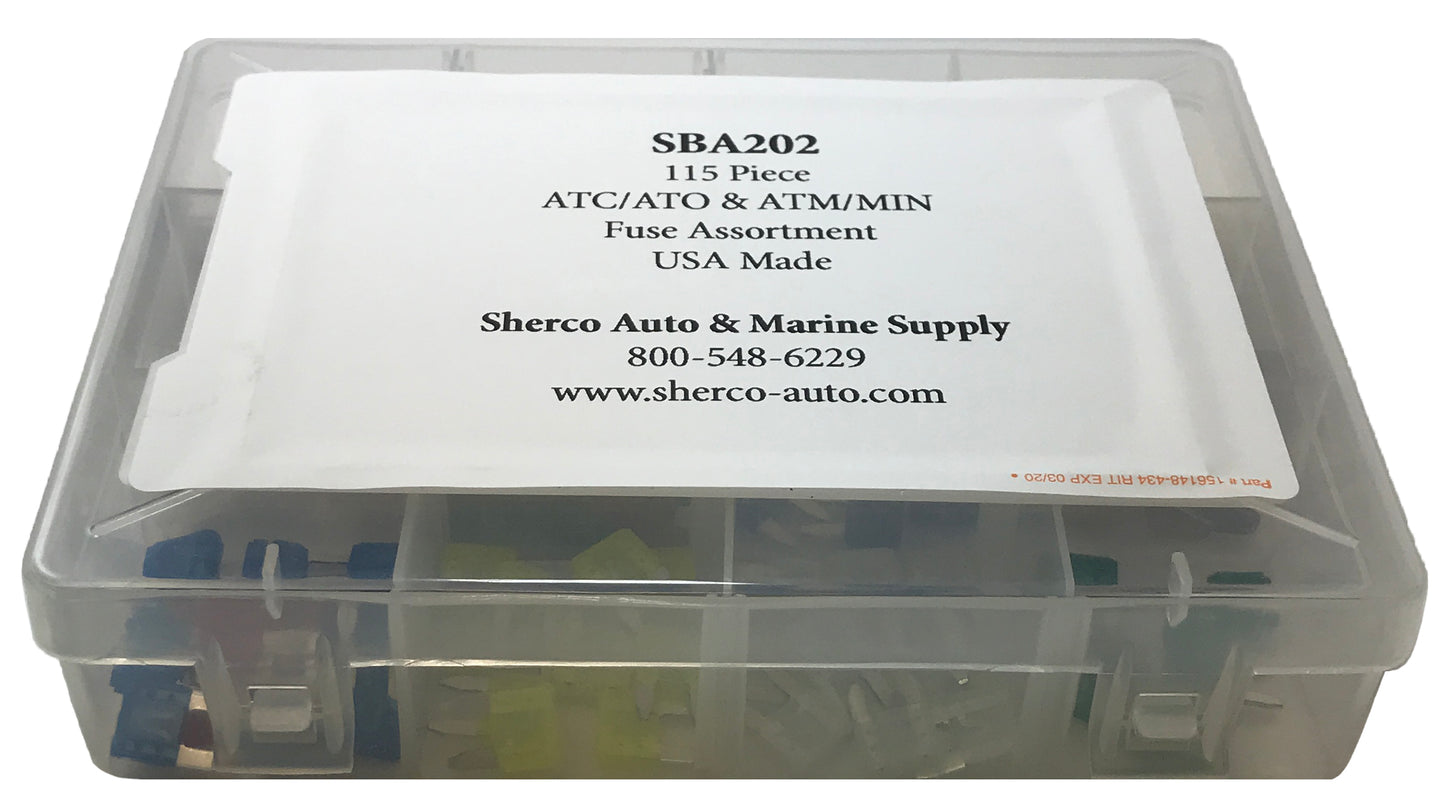 115 Piece ATC/ATO and ATM/MIN Blade Fuse Assortment - USA Made