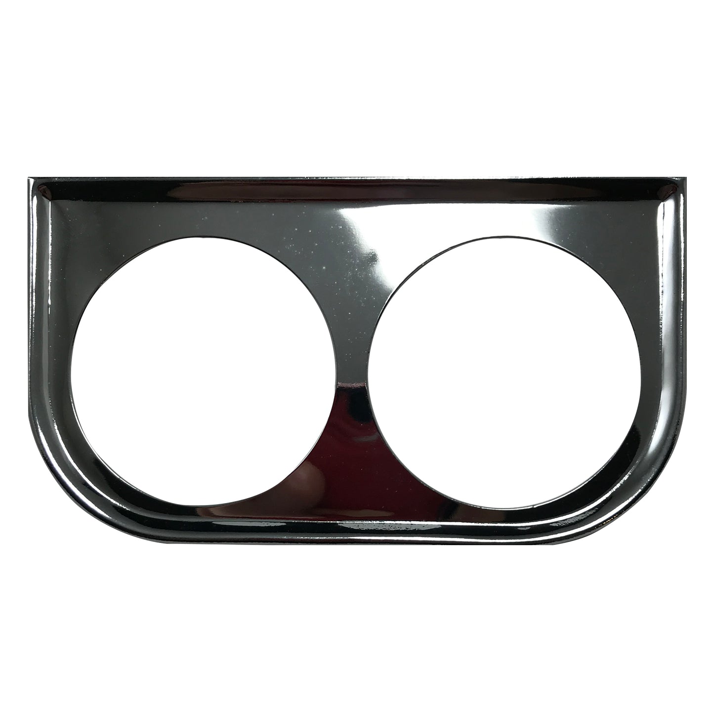 Universal Chrome Under Dash Double Gauge Mounting Panel 2-1/16 Inch