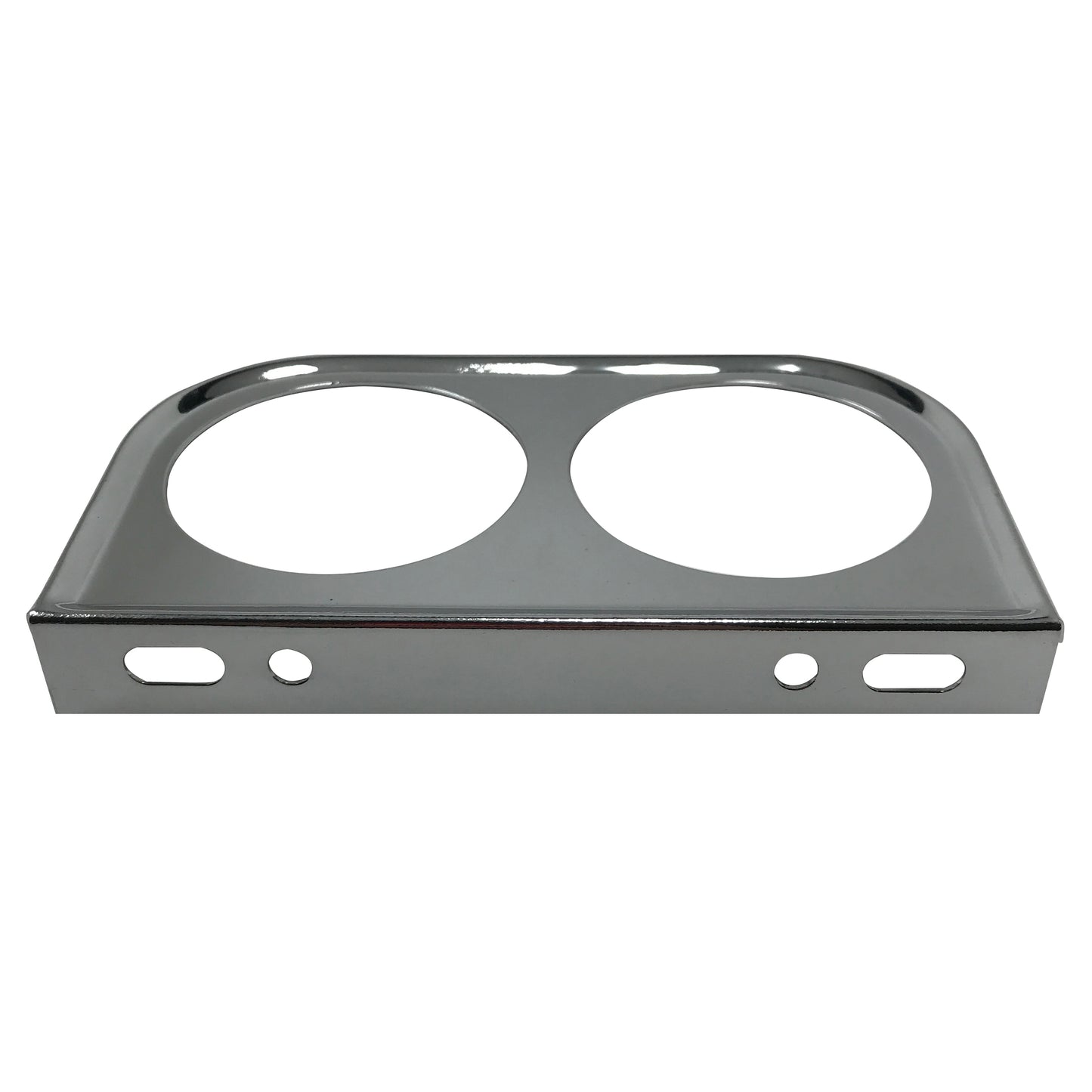 Universal Chrome Under Dash Double Gauge Mounting Panel 2-1/16 Inch