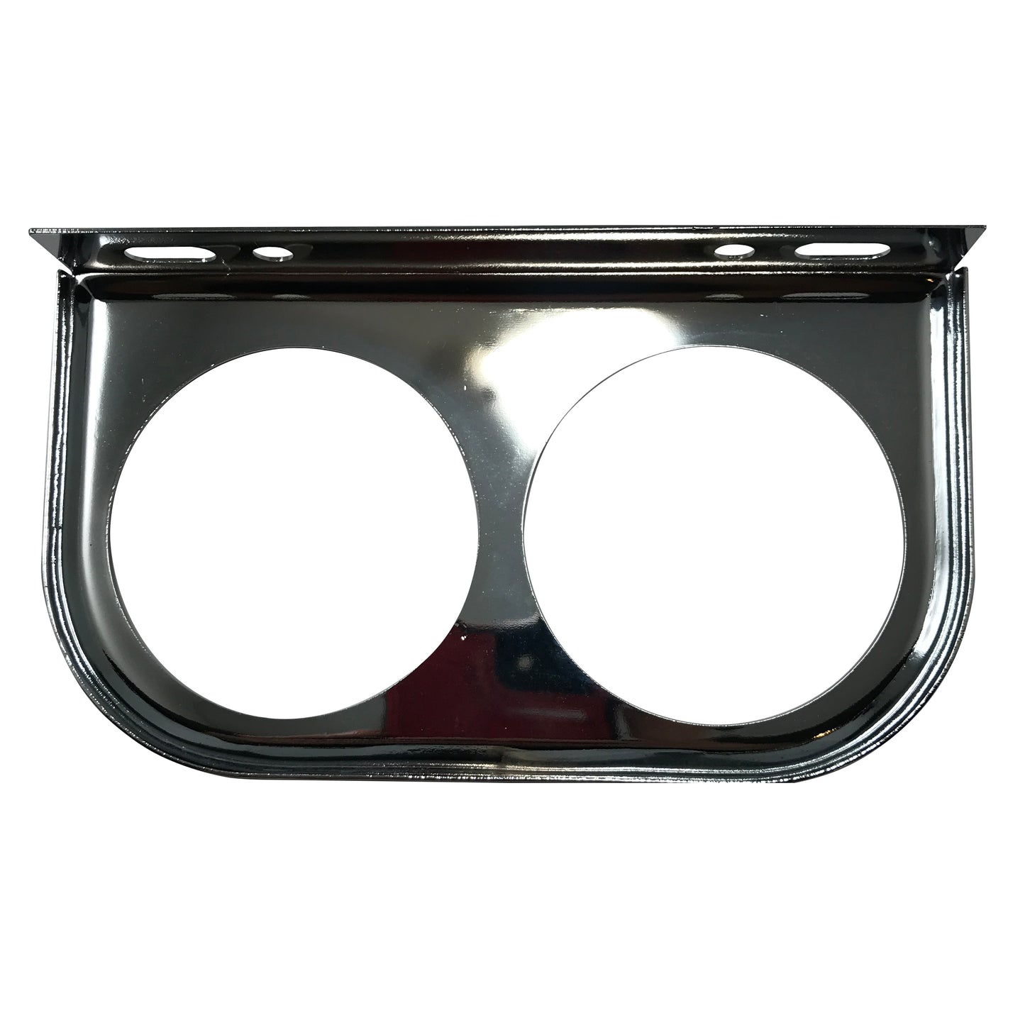 Universal Chrome Under Dash Double Gauge Mounting Panel 2-1/16 Inch