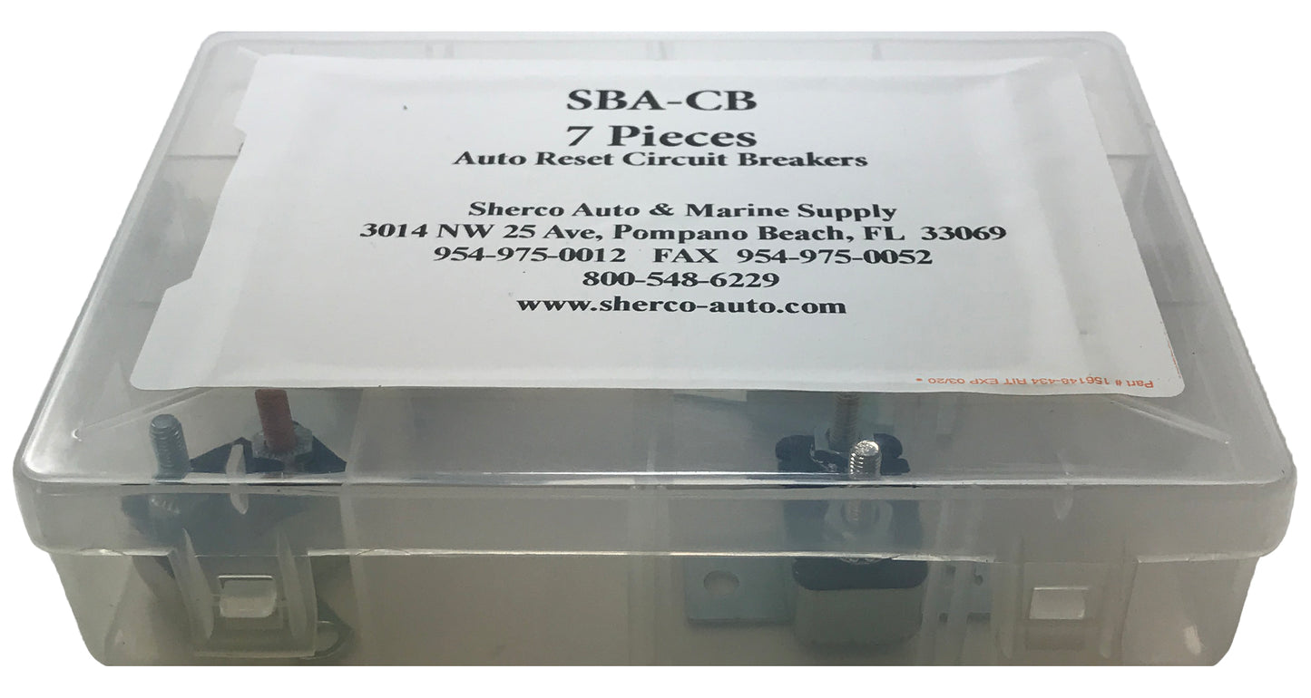 7 Piece Automotive Mountable Circuit Breaker Assortment - Universal Stud Type