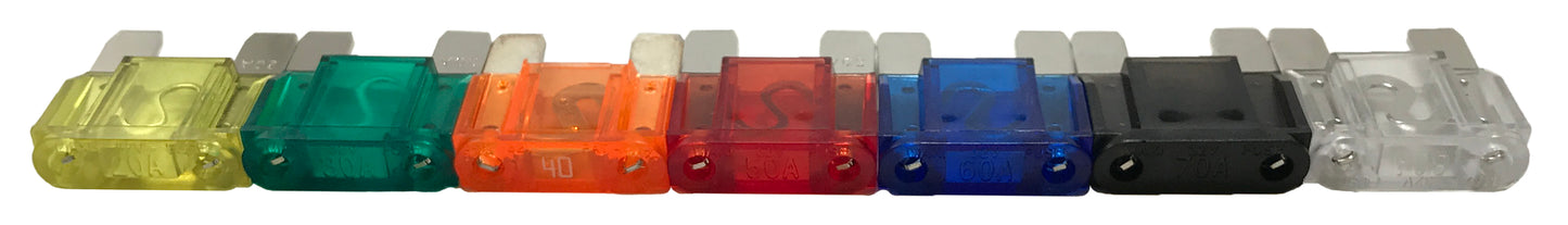 14 Piece Large 32 Volt Maxi Blade Fuse Assortment Kit - 20A to 80 AMP