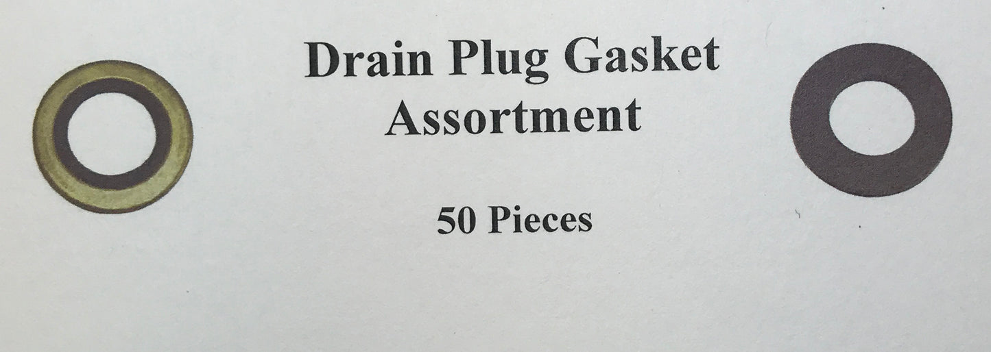 50 Piece Combo Oil Drain Plug Gasket Assortment Kit