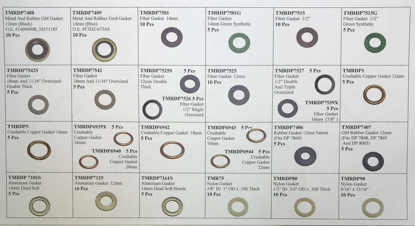 185 Piece Large Oil Drain Plug Gasket Assortment Kit