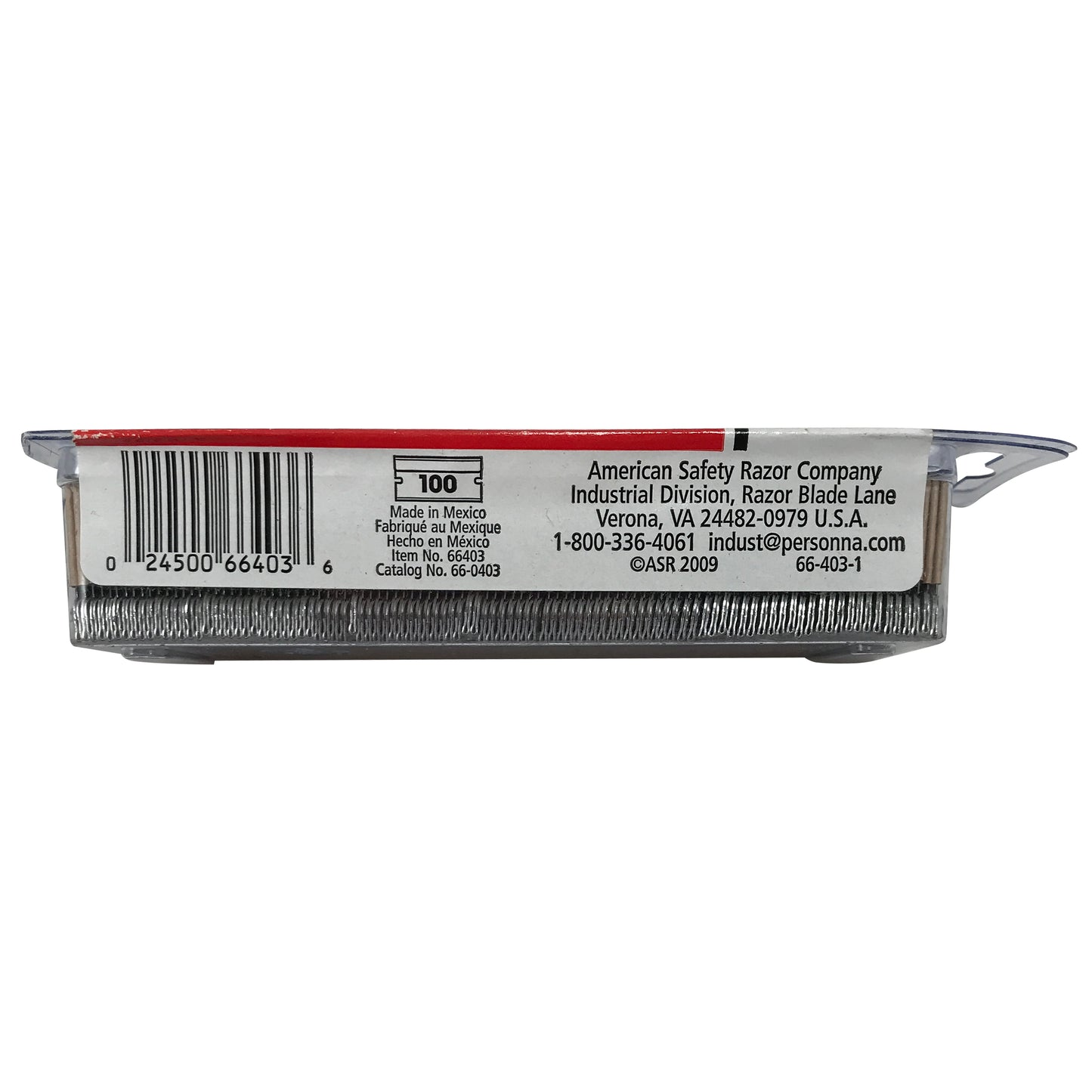 American Line 66-0403 Carbon Steel Back Single Edge Razor Blades .009" / .2286mm - 100 Pack