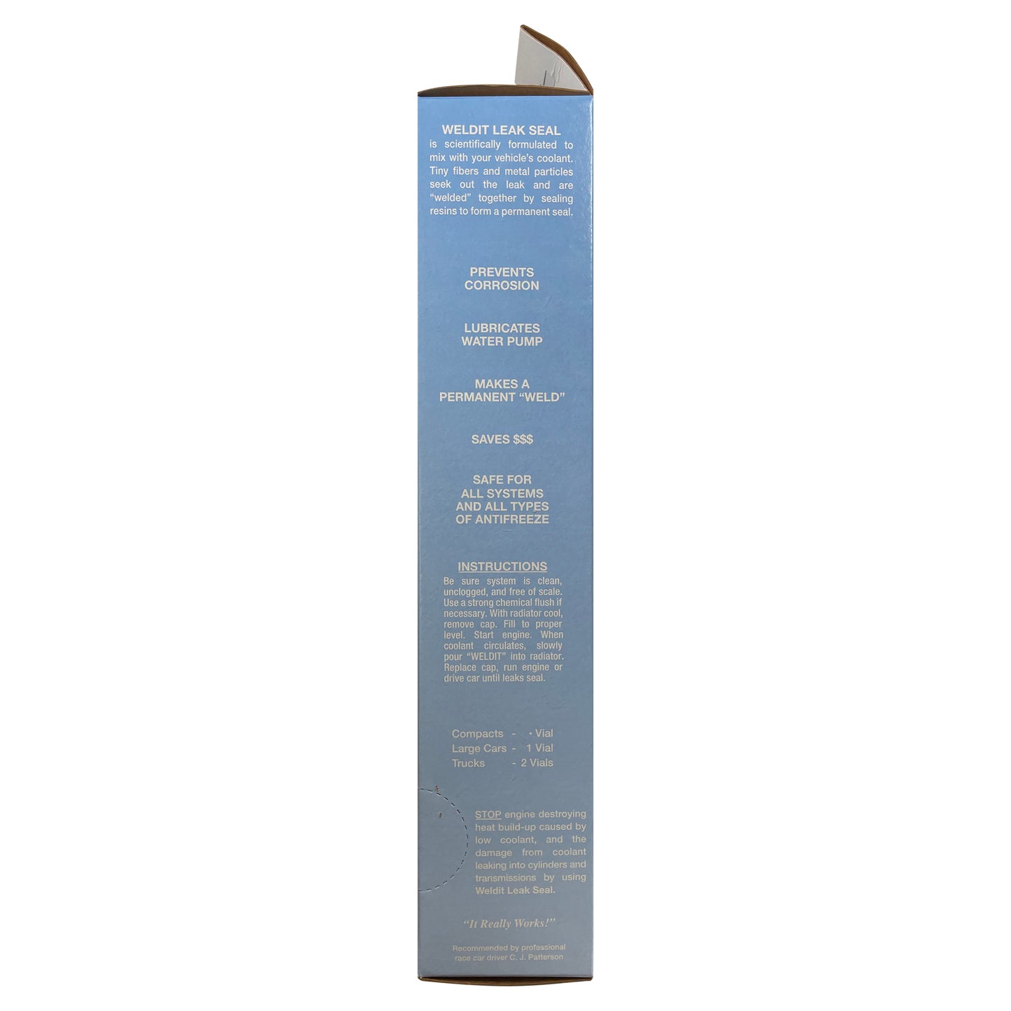 WELDIT # WS-1P Radiator Cooling System Stop Leak Sealer - 20 Gram Each - 24 Vials / Sleeve