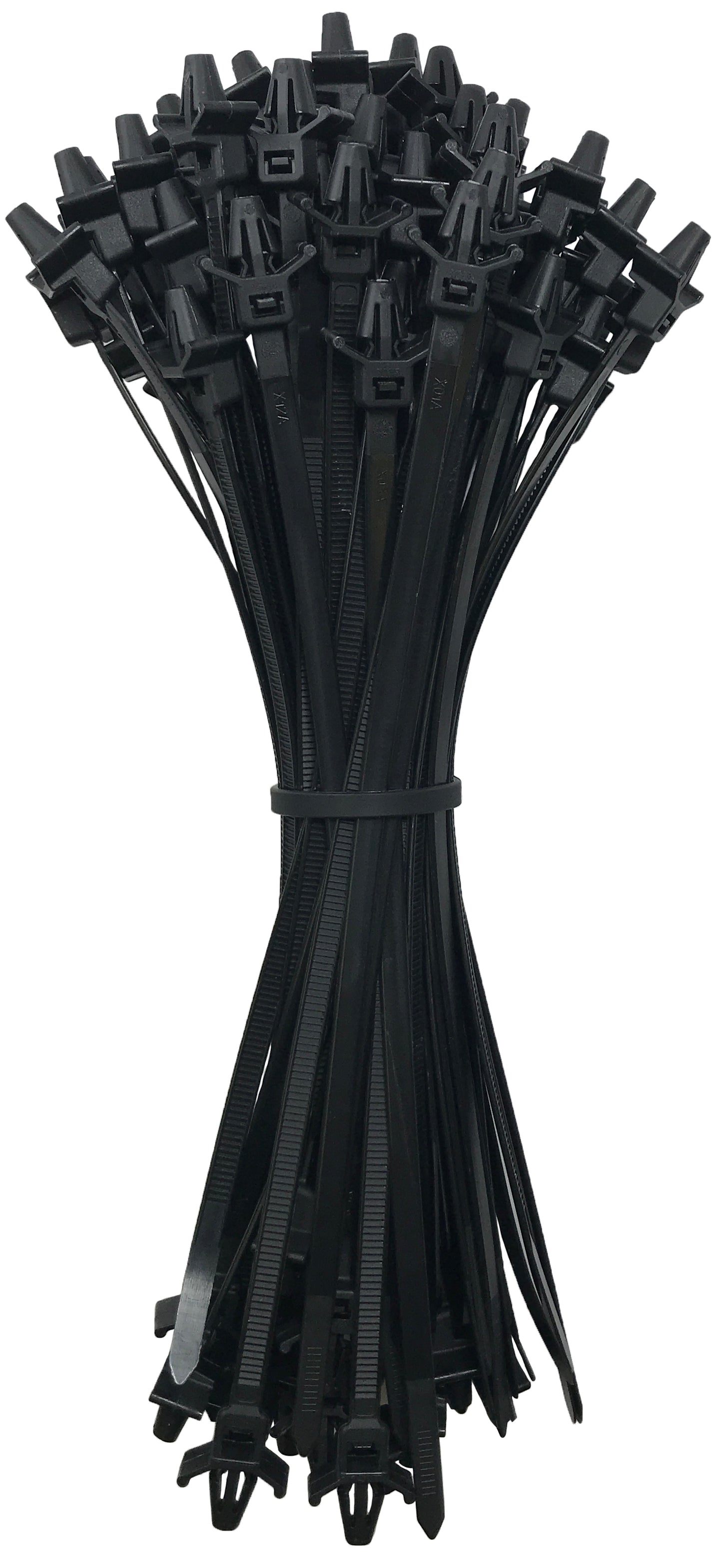 Arrow Head Push Mount Black 7" Inch Cable Ties 50 lbs - 100 Pack