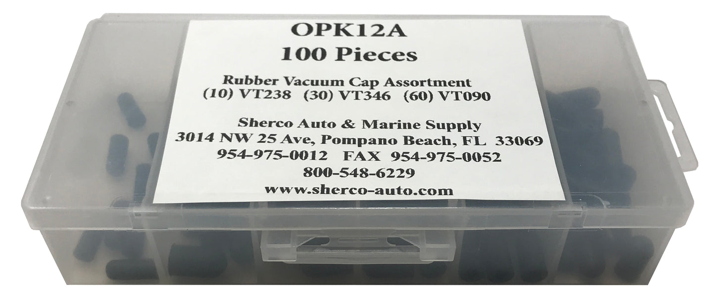 100 Piece Rubber Vacuum Cap Assortment