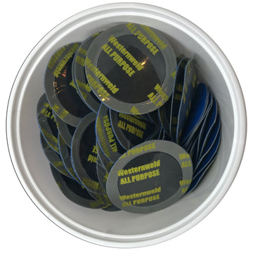 Western Weld 100 Pieces 1-3/4" Small Round Reinforced Tire Repair Patch Pale - USA