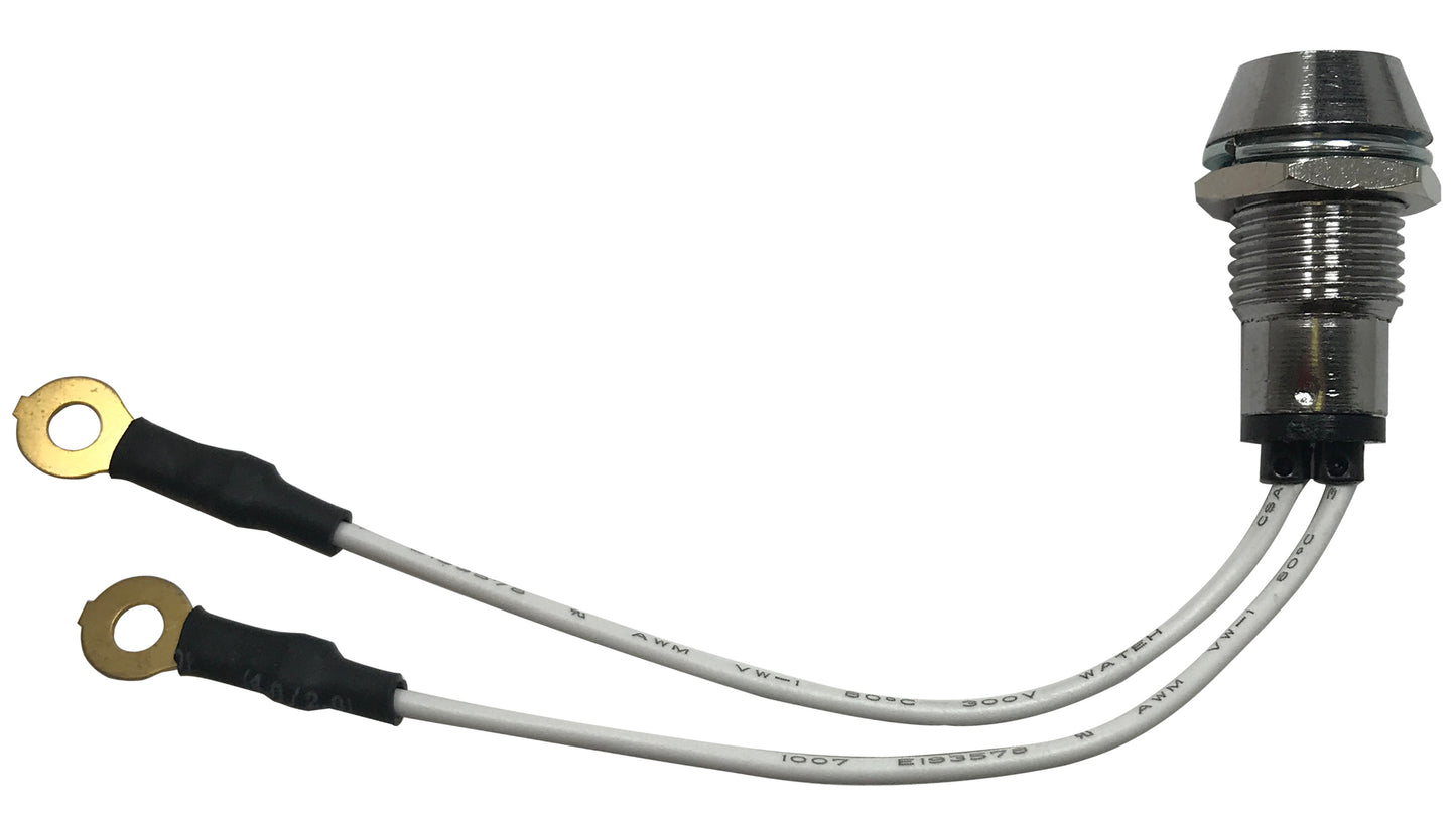 Amber LED Lamp Indicator Light - Chrome