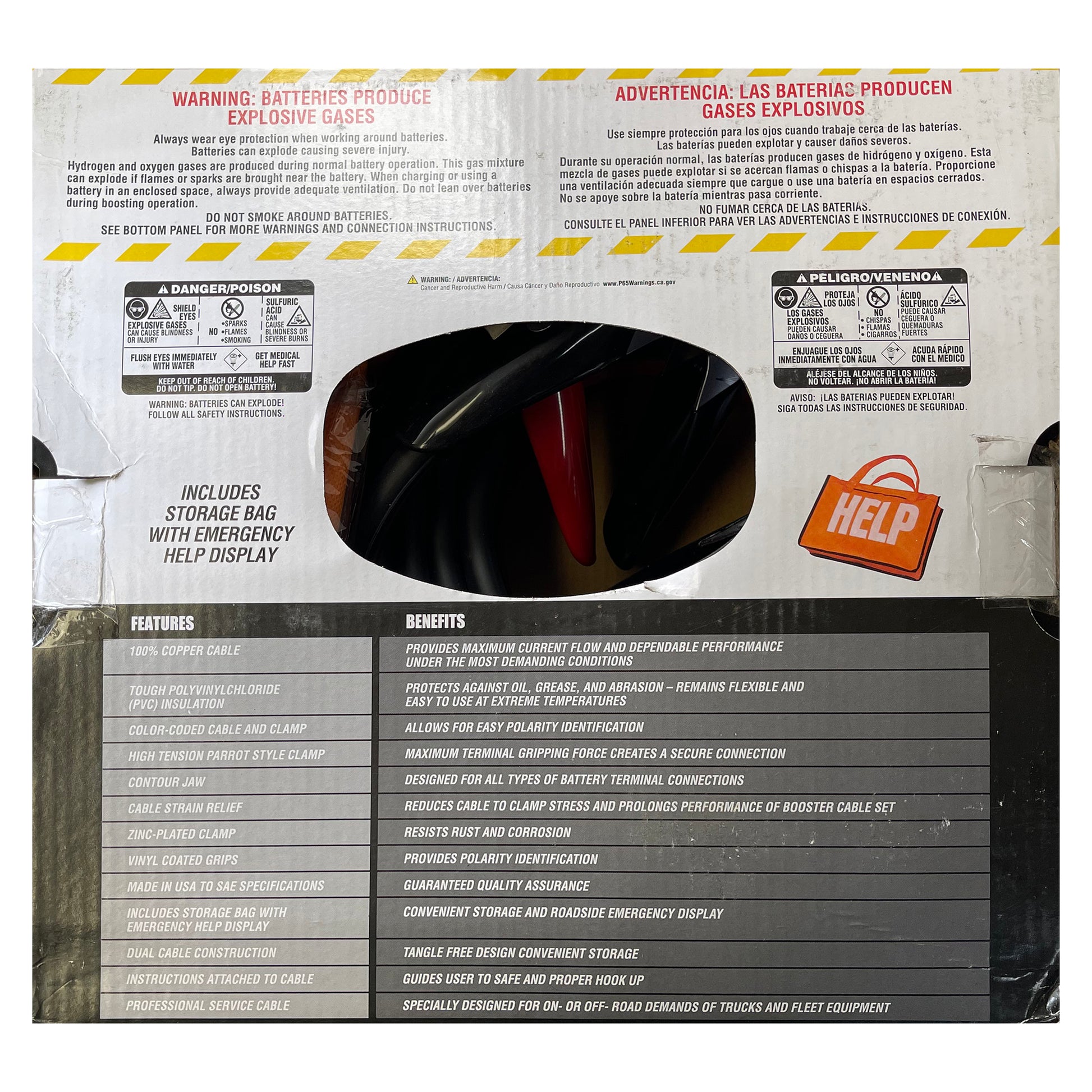 Deka 2 Gauge x 20 FT Copper Booster Jumper Cables Clamp Car Battery & Case USA