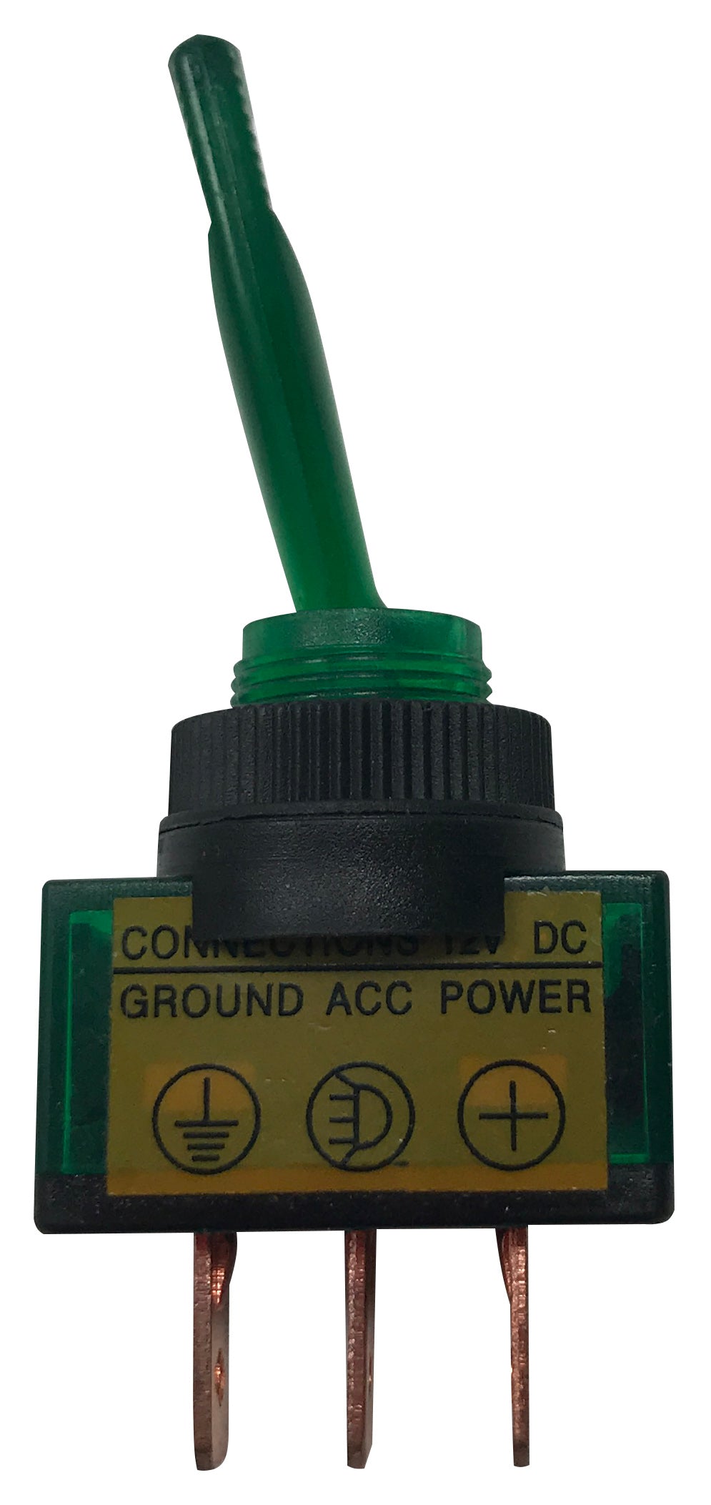 Universal Green Illuminated ON / OFF Toggle Switch SPST - 20 Amp @ 12 Volt