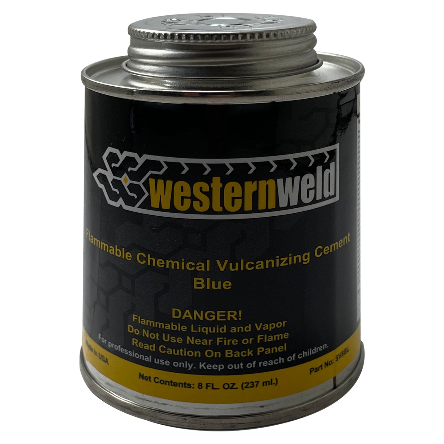 Western Weld Blue All Purpose Vulcanizing Cement Brush Top Can 8 oz