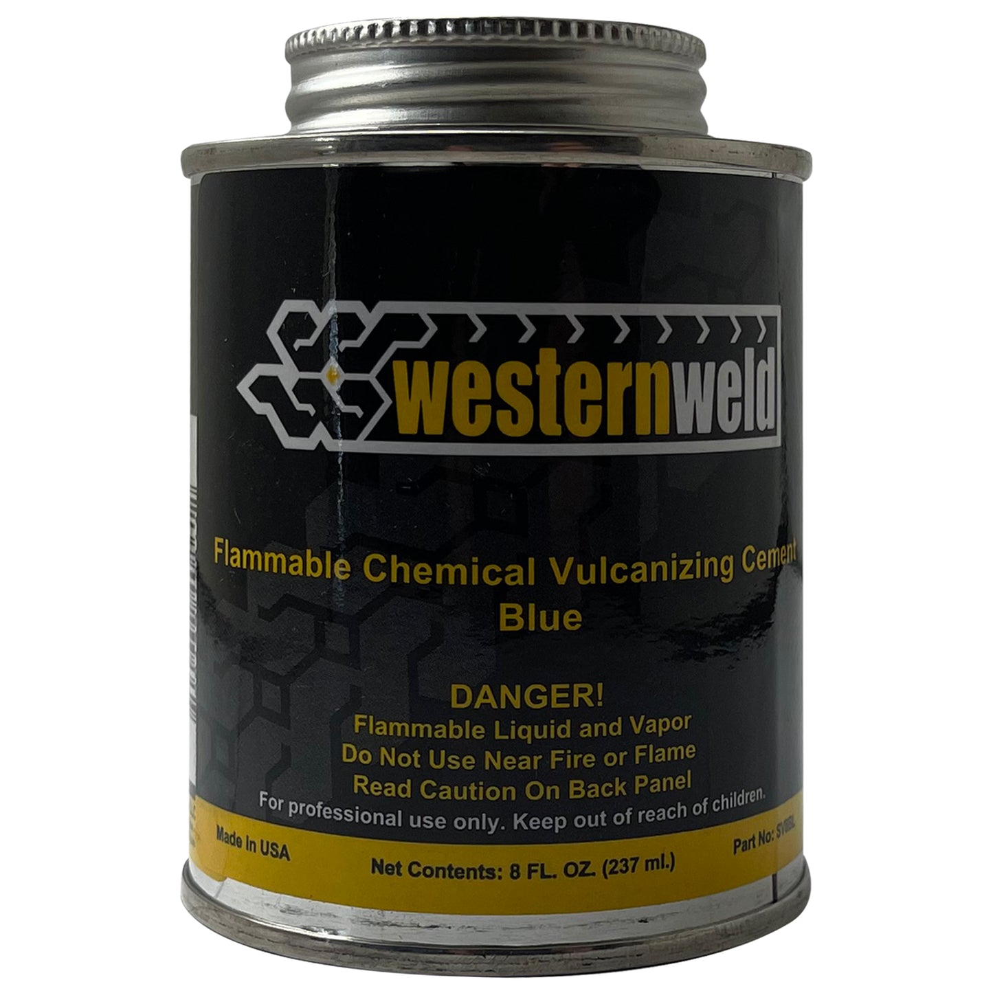 Western Weld Blue All Purpose Vulcanizing Cement Brush Top Can 8 oz