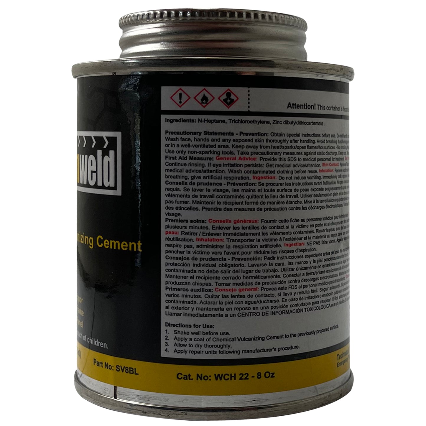 Western Weld Blue All Purpose Vulcanizing Cement Brush Top Can 8 oz