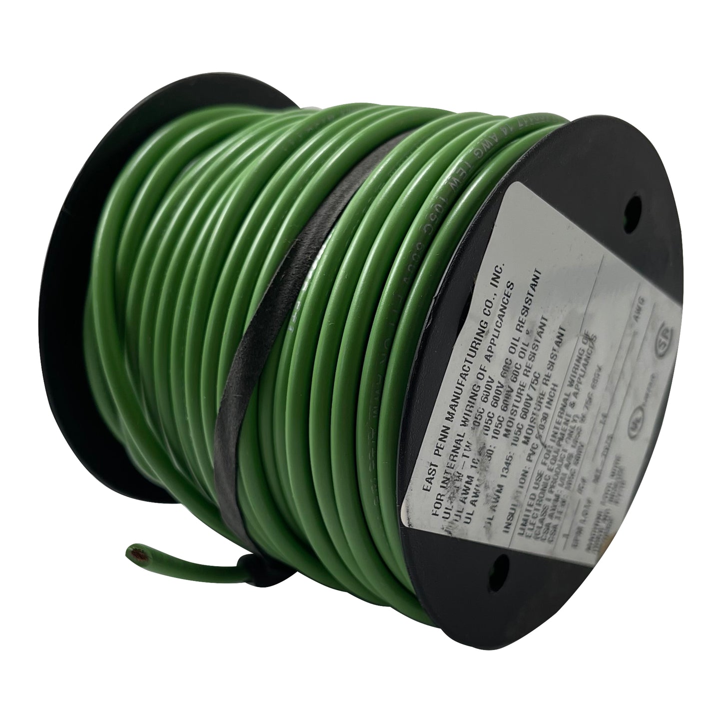 Deka Green 14 Gauge AWG Primary Copper 600V Machine Tool Wire - 100 FT Spool USA Made