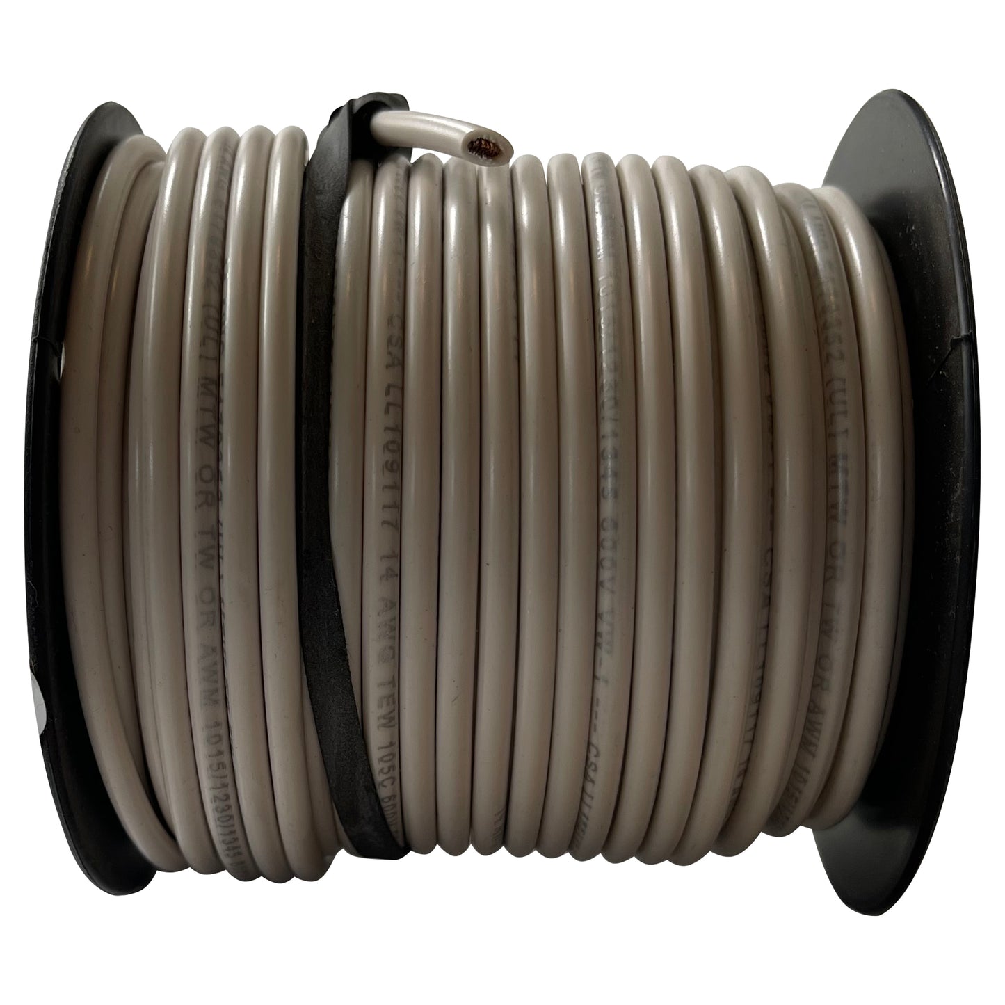 Deka White 14 Gauge AWG Primary Copper 600V Machine Tool Wire - 100 FT Spool USA Made