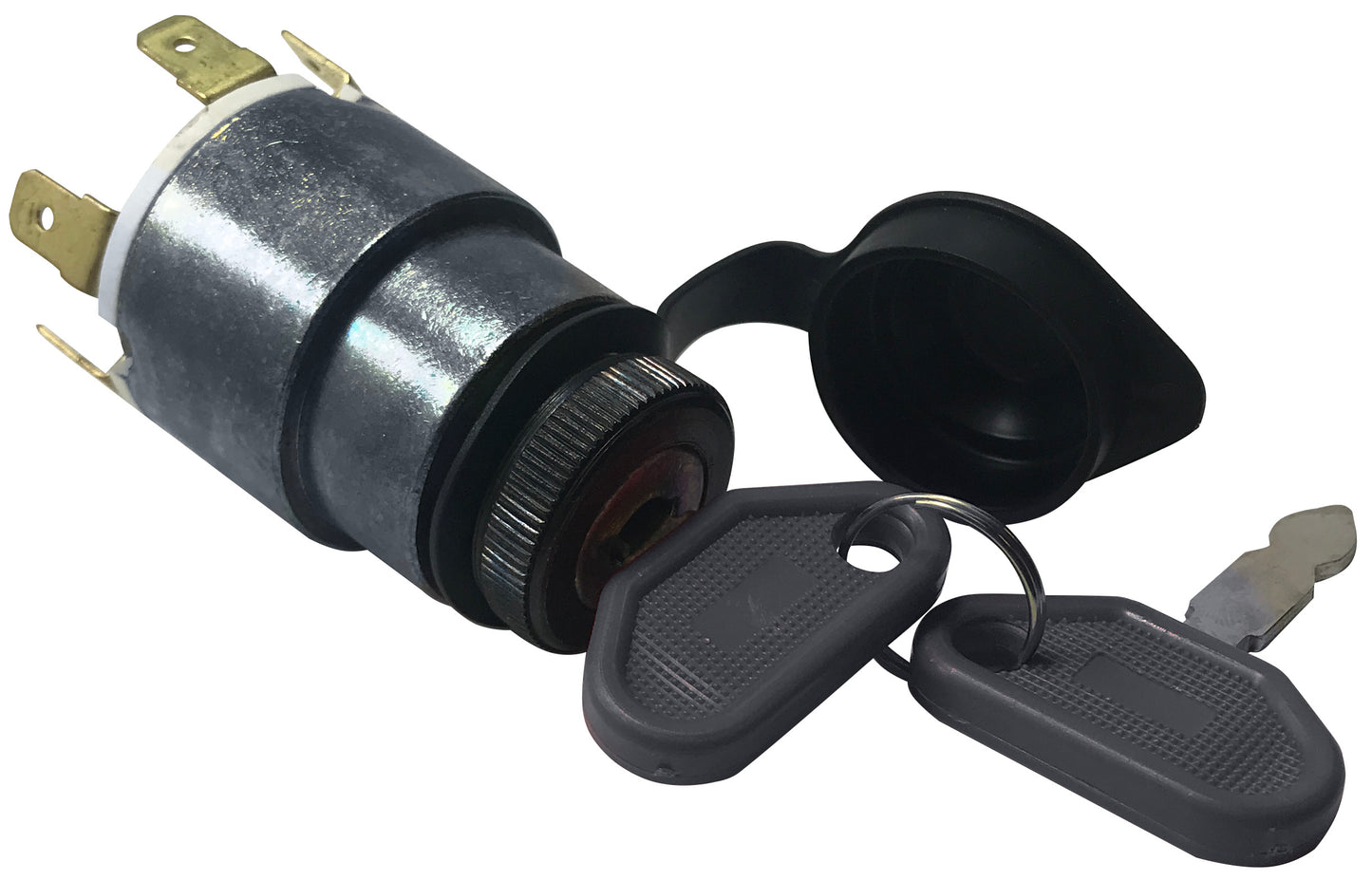 Universal Ignition Starter Barrel Switch 12V Waterproof Cover 4 Pos. & 2 Keys UK