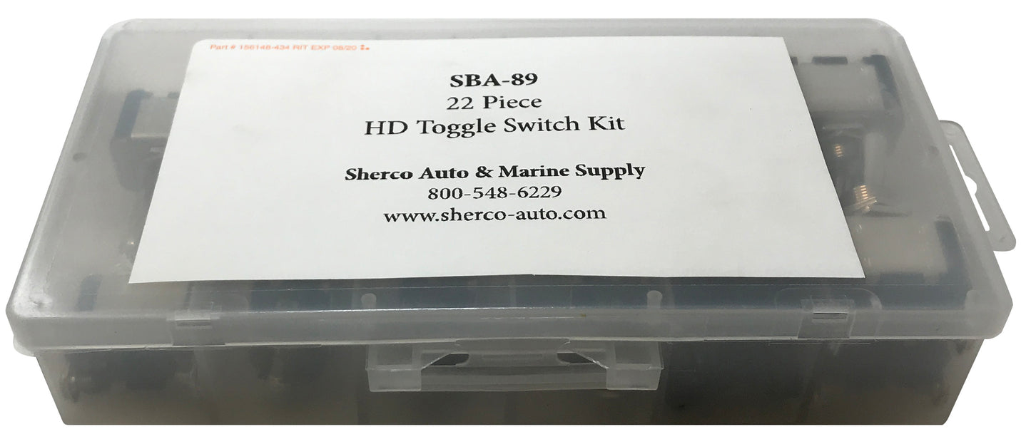 22 Piece Heavy Duty Metal Toggle Switch & Waterproof Cover Assortment Kit - 10 Amps @ 12 Volt