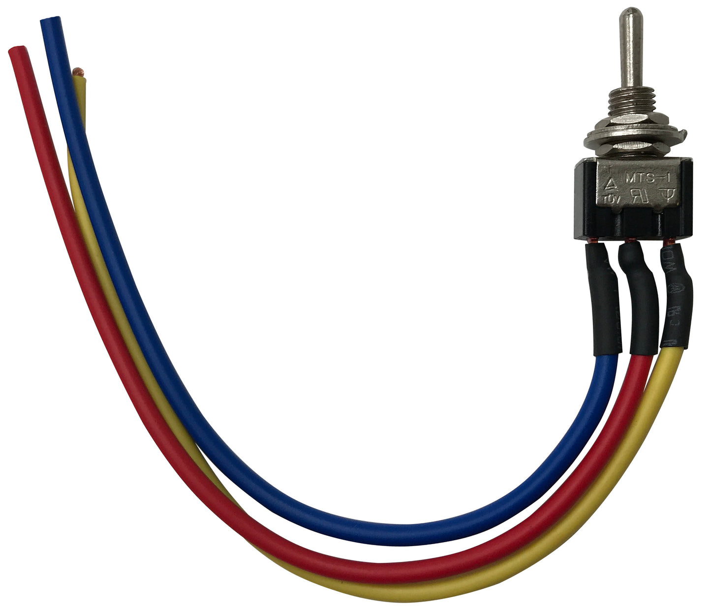 Mini Metal Toggle Switch ON-OFF-ON - 3 Amps @ 250 Volt SPDT W/ 6 Inch Leads