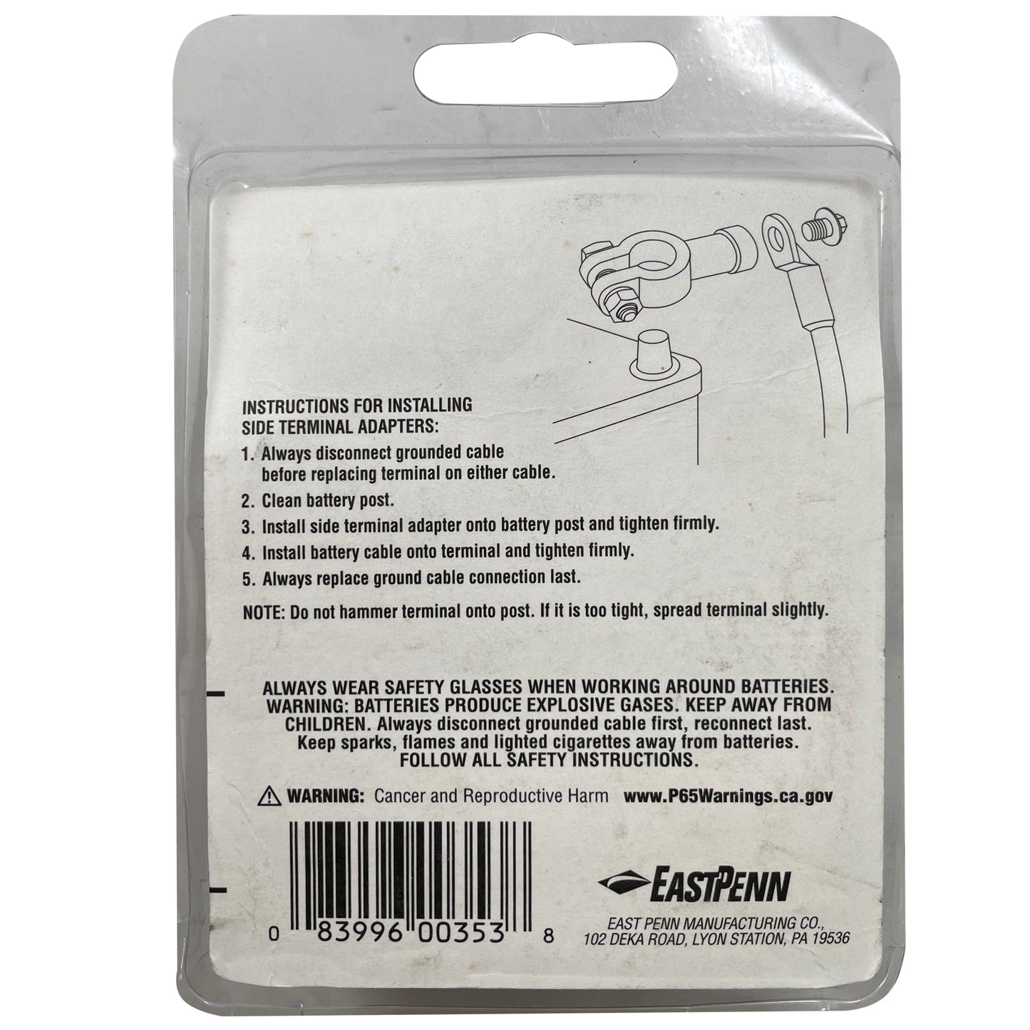 Top Post to Side Battery Cable Terminal Adapter - Positive & Negative
