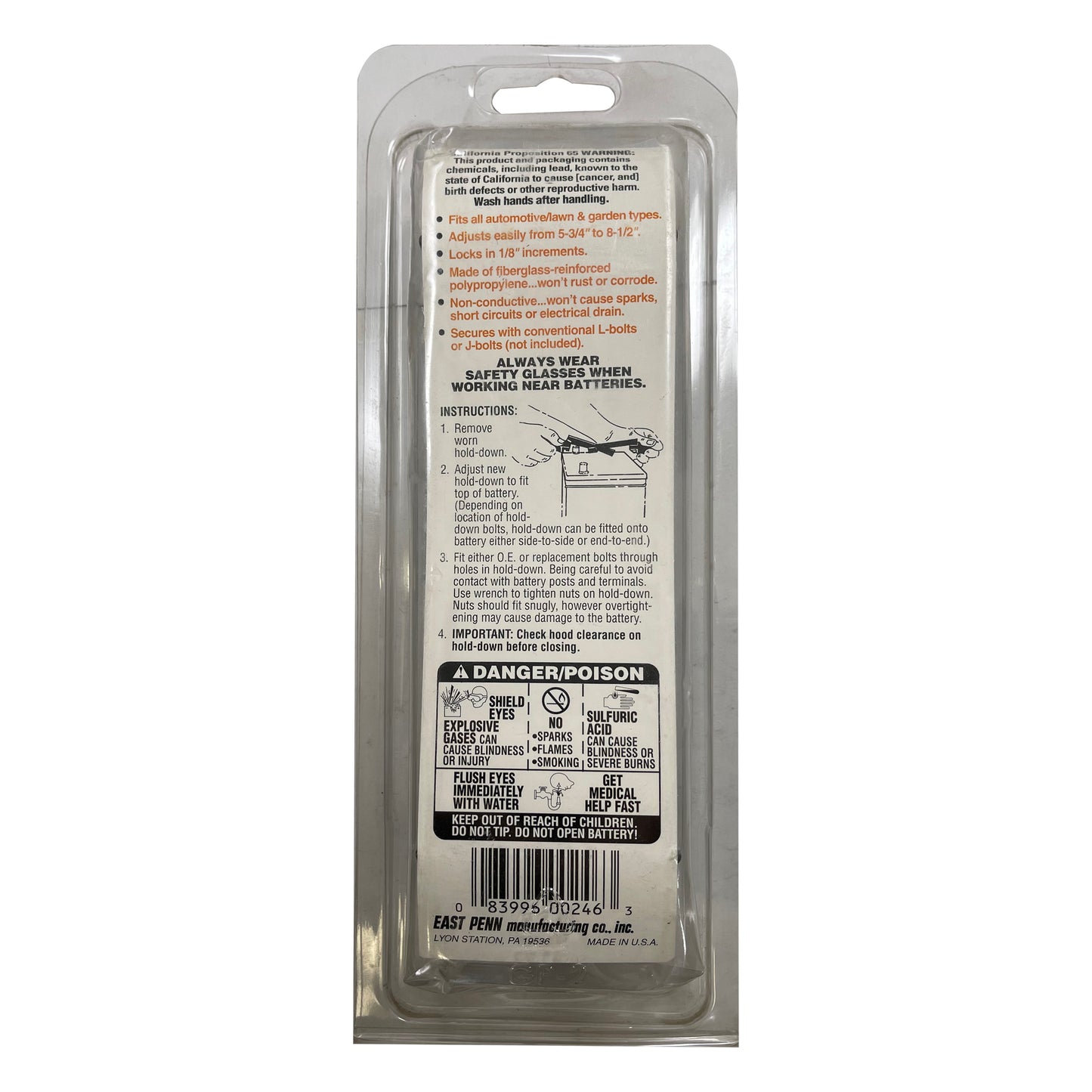 Deka 00246 Adjustable Battery Hold Down fits Automotive Lawn & Garden