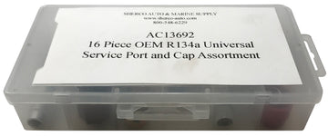 16 Piece A/C Service High & Low Side R-134a Port Adapter & Cap Assortment Kit