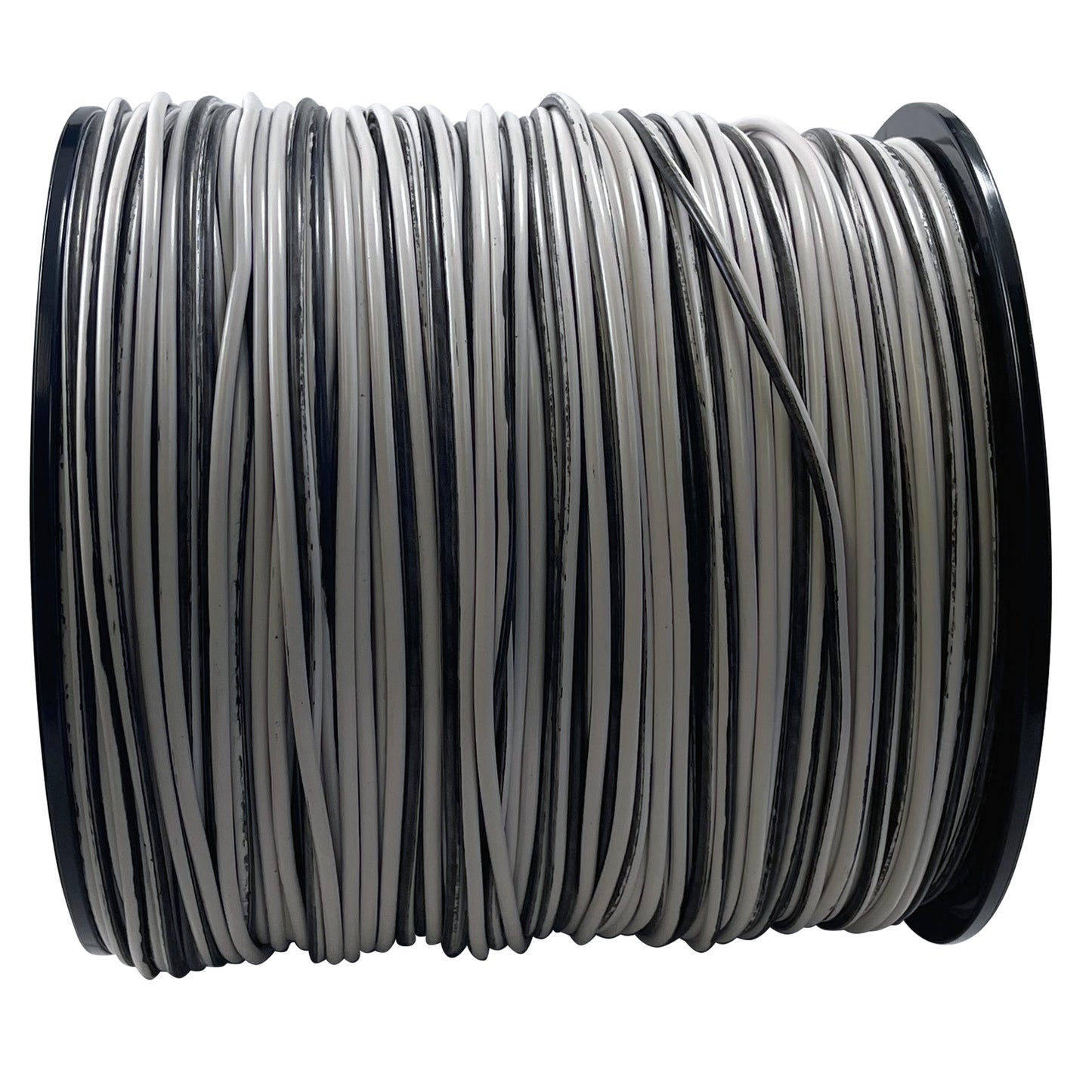 White with Black Stripe 18 AWG Primary Marine Tinned Copper Wire 600V USA - 100 FT