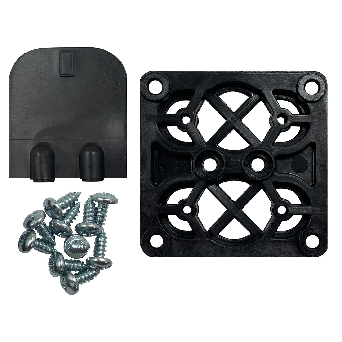 Dual Small Base Single Point Power Post - Black Base Plate Holder