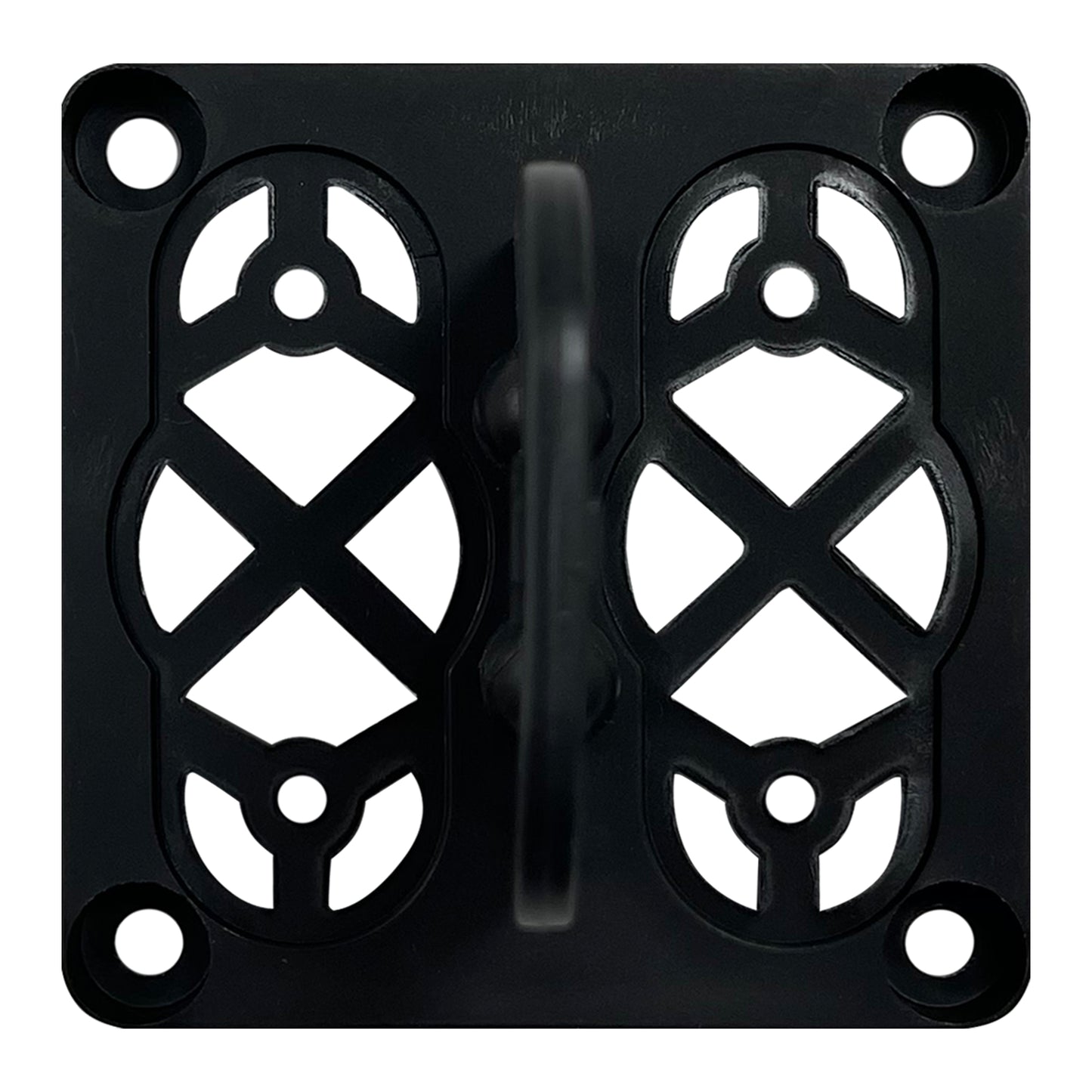 Dual Small Base Single Point Power Post - Black Base Plate Holder