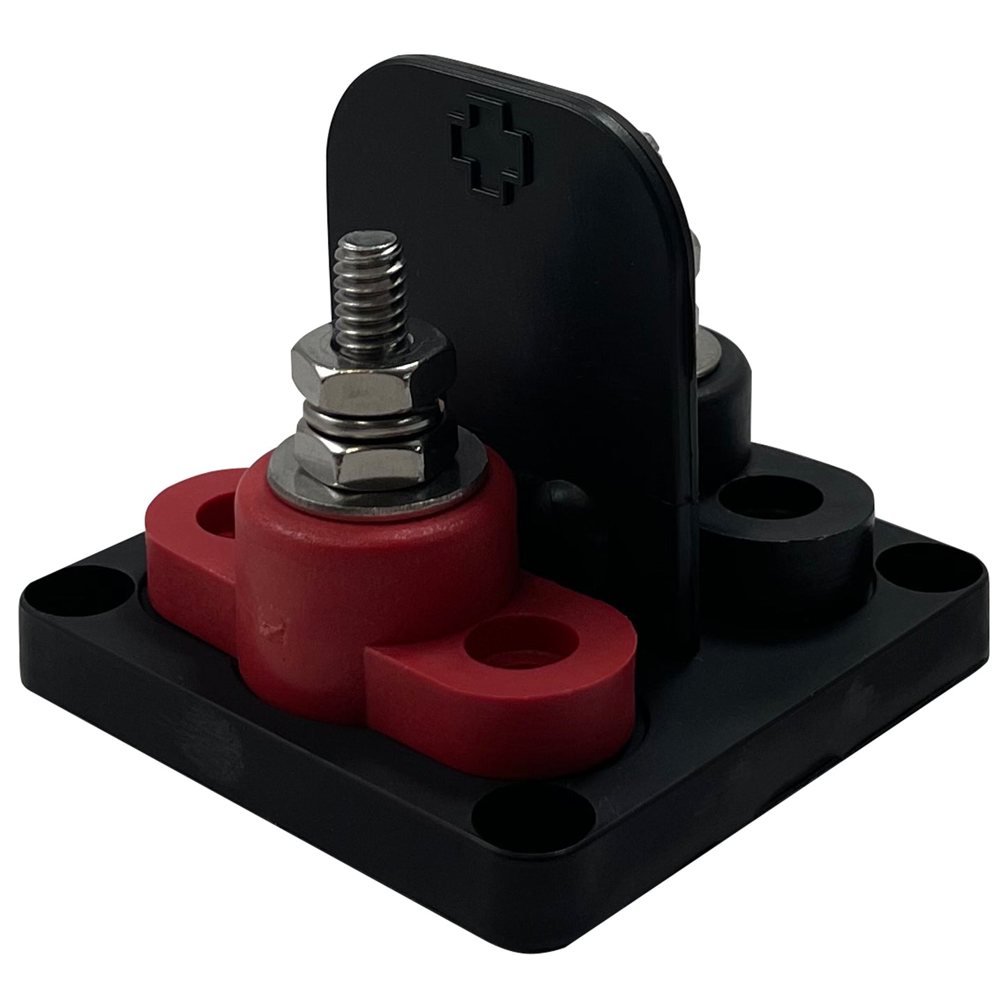 Dual Small Base Single Point Power Post - Black Base Plate Holder