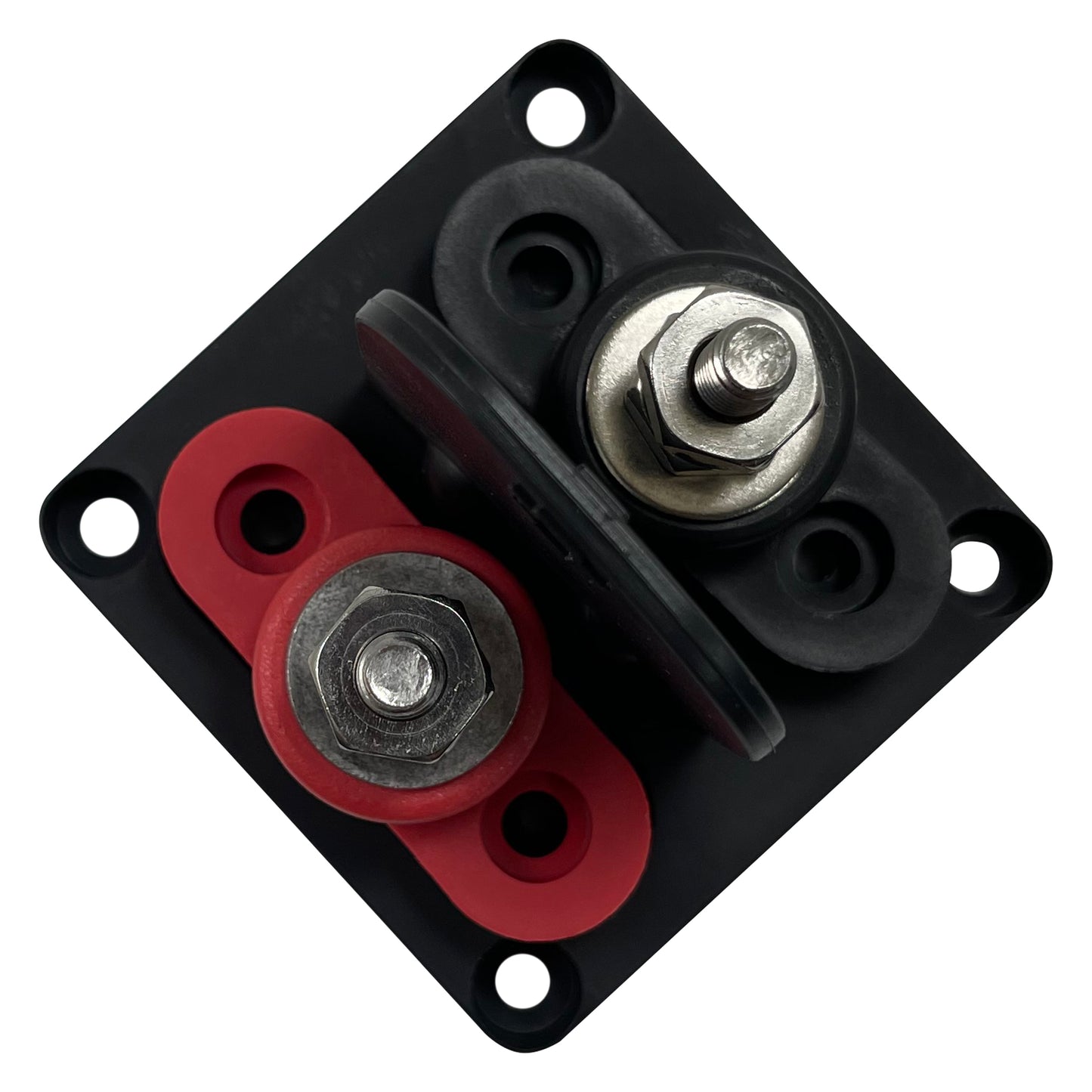 Dual Small Base Single Point Power Post - Black Base Plate Holder
