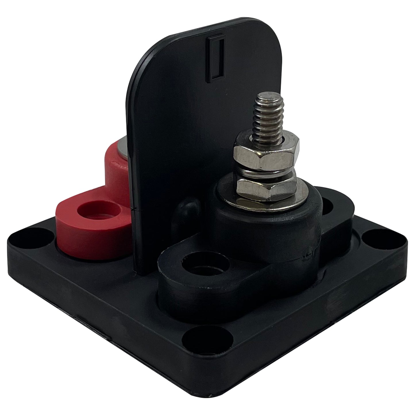 Dual Small Base Single Point Power Post - Black Base Plate Holder