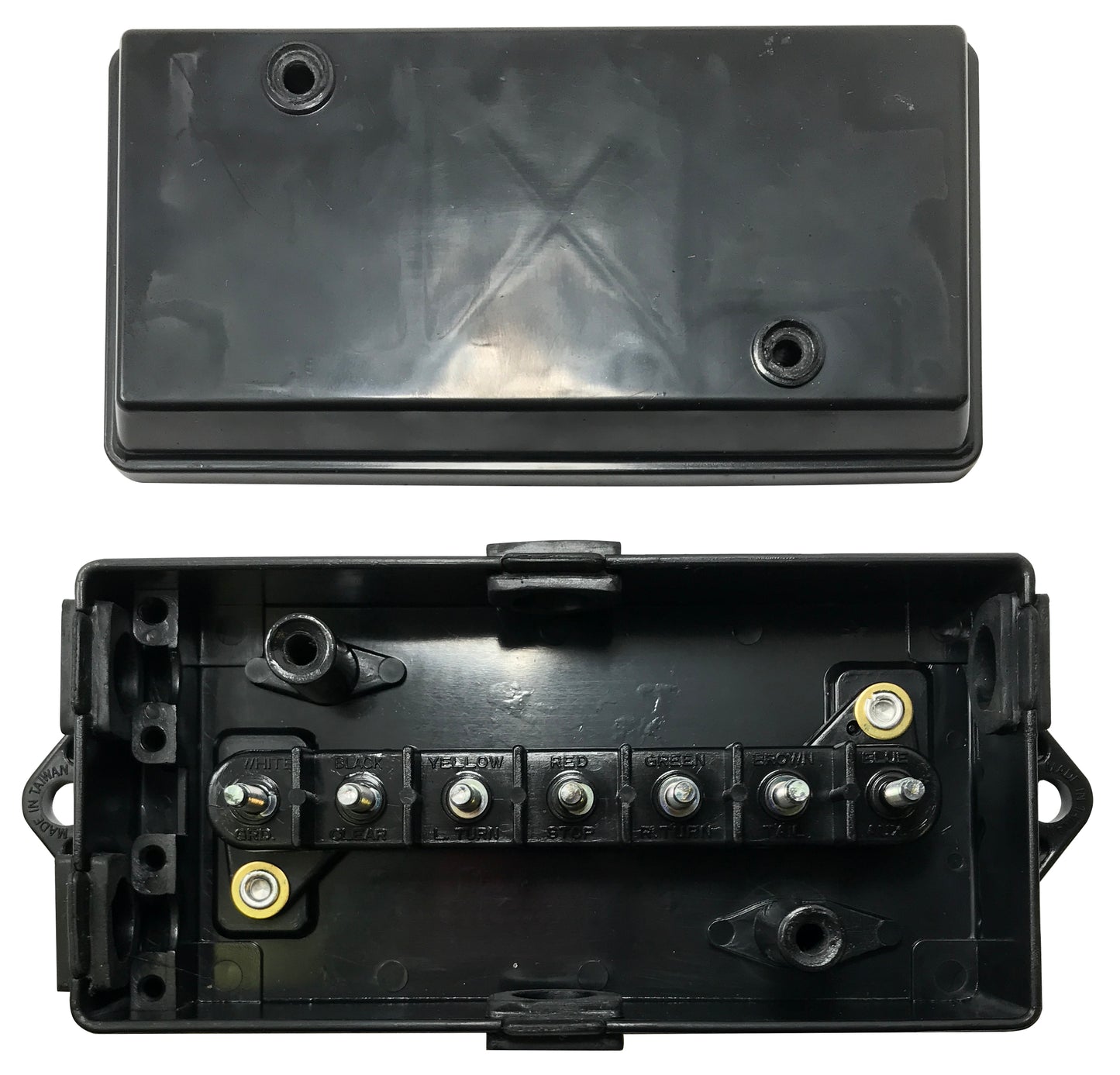 Black Plastic Seven Stud Terminal Weather Junction Box