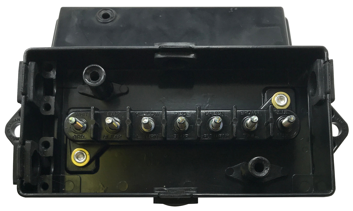 Black Plastic Seven Stud Terminal Weather Junction Box