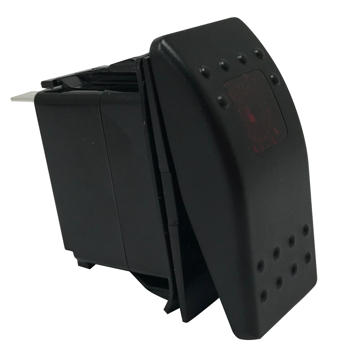 3-Pin Black Panel Mount Red LED Switch - ON / OFF