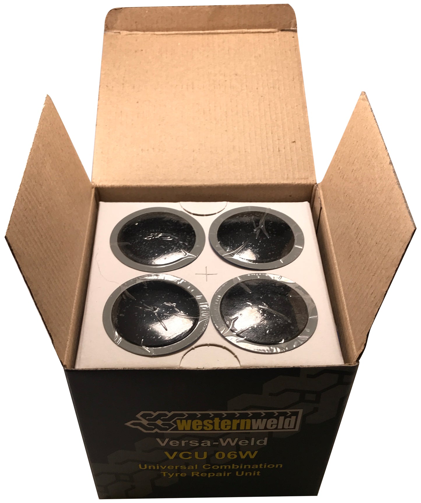 24 Piece Western Weld Patch - Plug 2-3/16 Cap 1/4 Stem Lead Wire Dipped Combination Tire Plug Repai