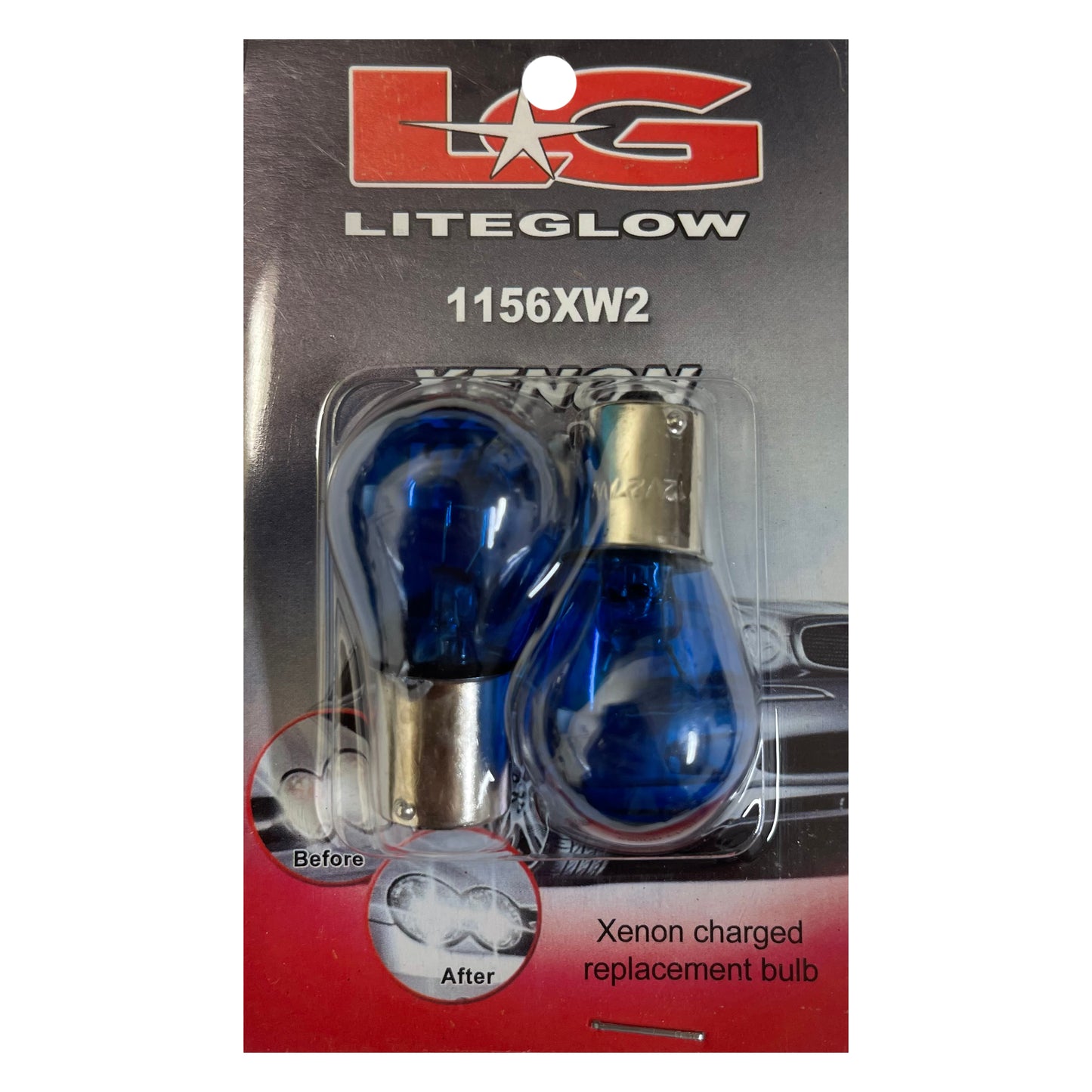 Pair of LG LITEGLOW 1156XW2 1156 XENON WHITE LIGHT LAMP BULB 12V 27W