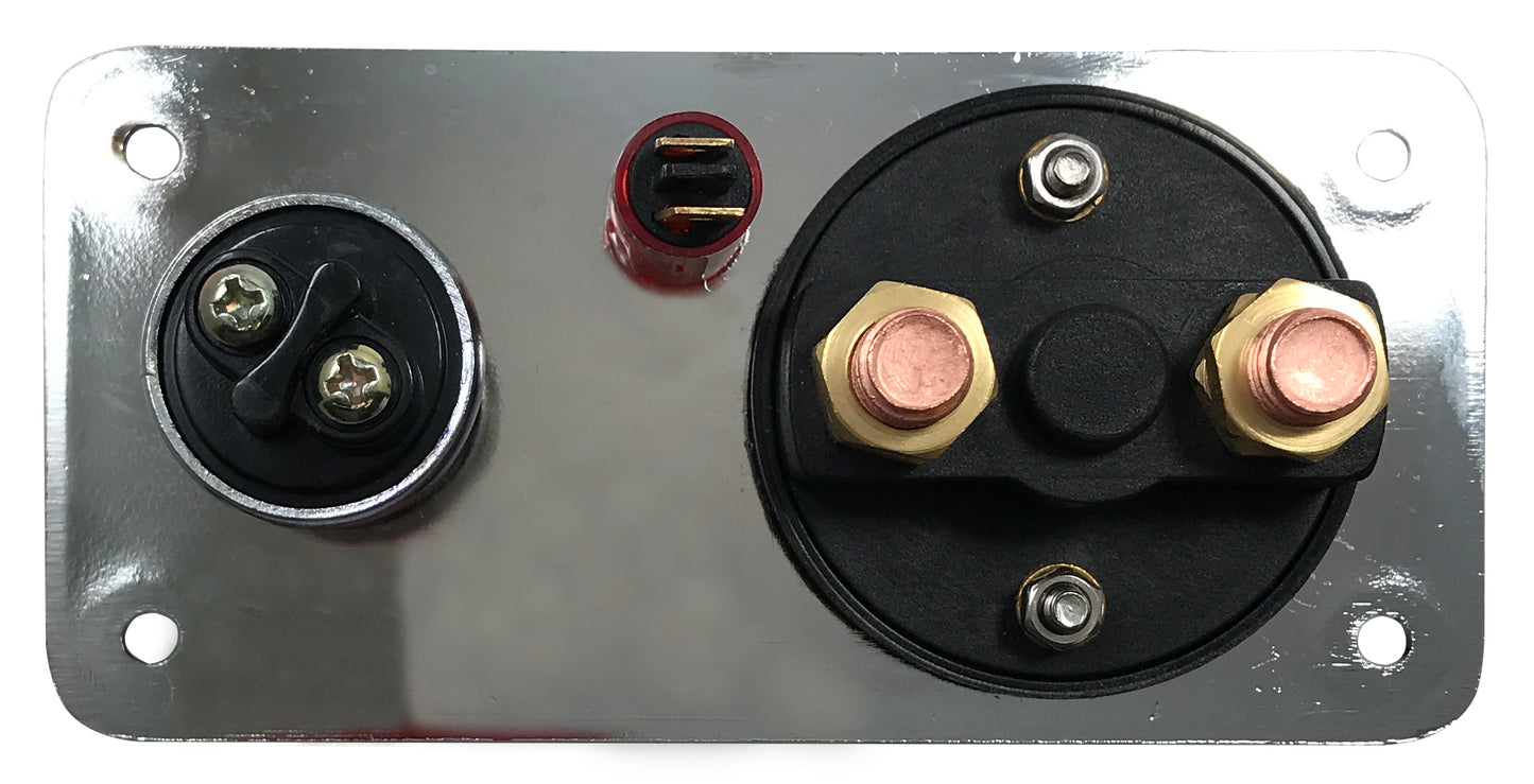 Chrome Multi-Purpose Switch Panel - Battery Disconnect On / Off , Push Start & Light