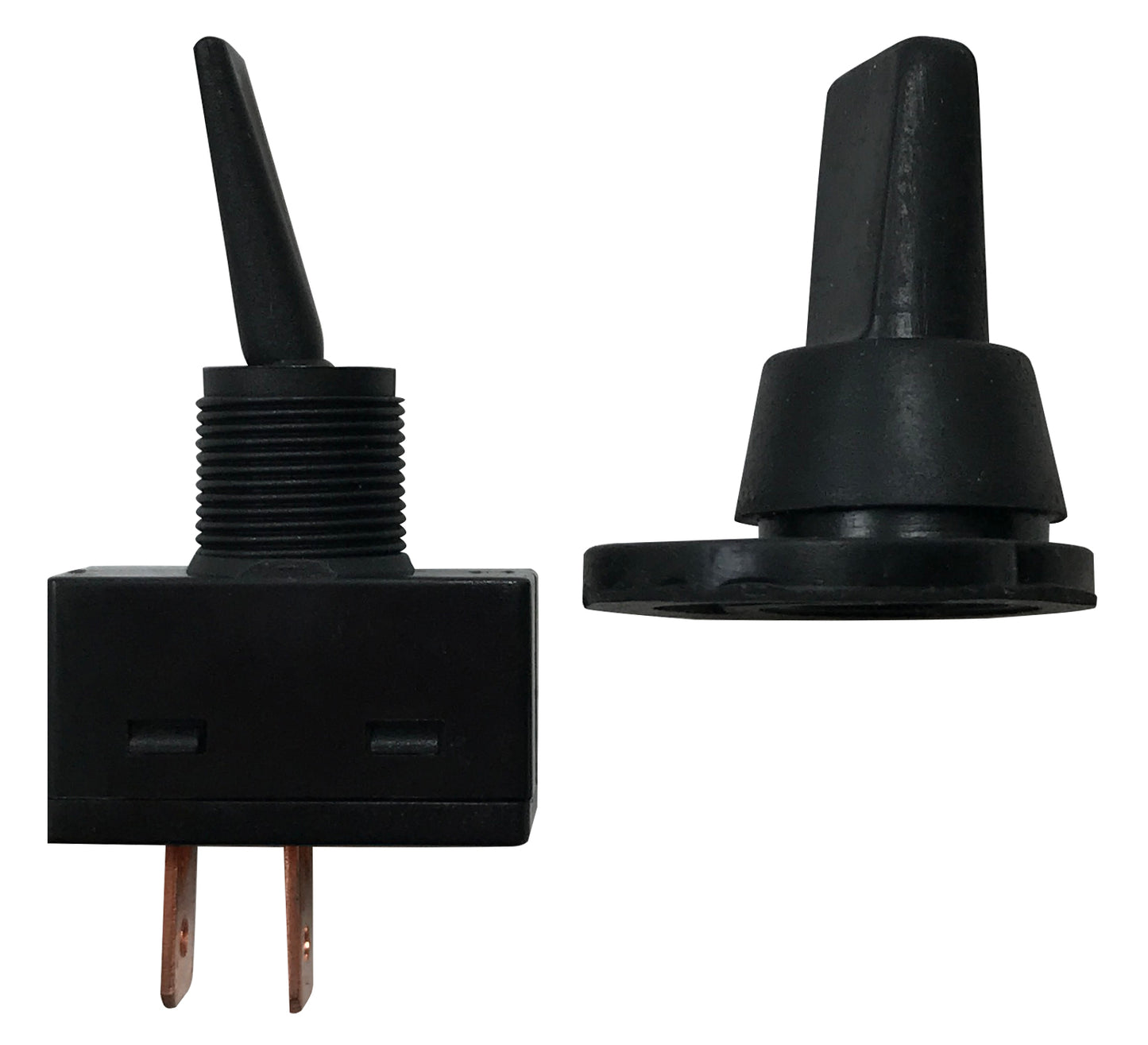 Black Splash Proof Cover ON / OFF Toggle Switch - 12 Volt @ 20 Amps