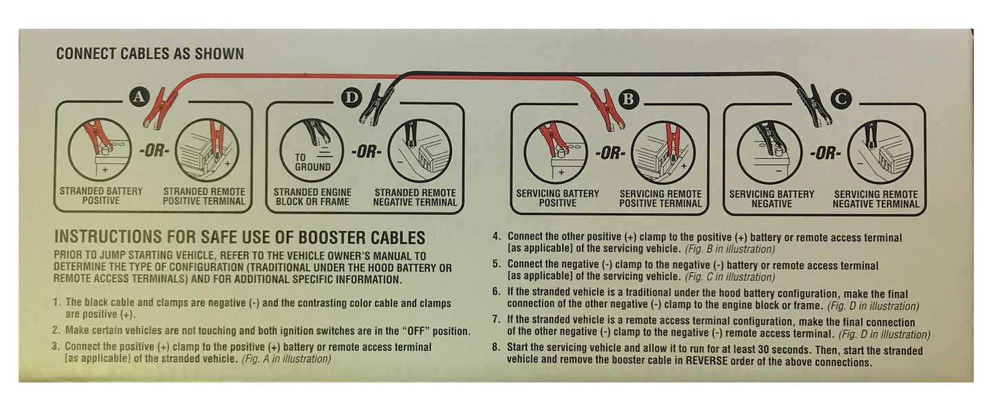 Deka 00163 Heavy Duty 20 FT 4 Gauge Booster Emergency Battery Jumper Cable - USA