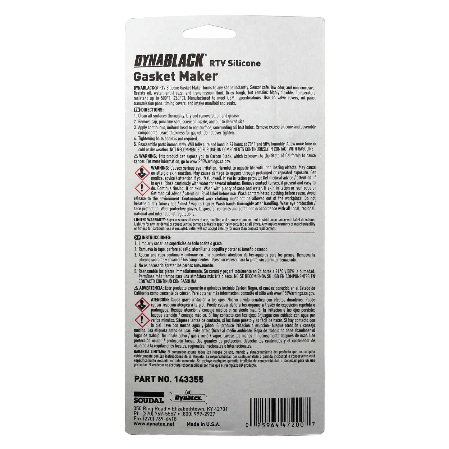 DYNABLACK SILICONE GASKET MAKER - 85g