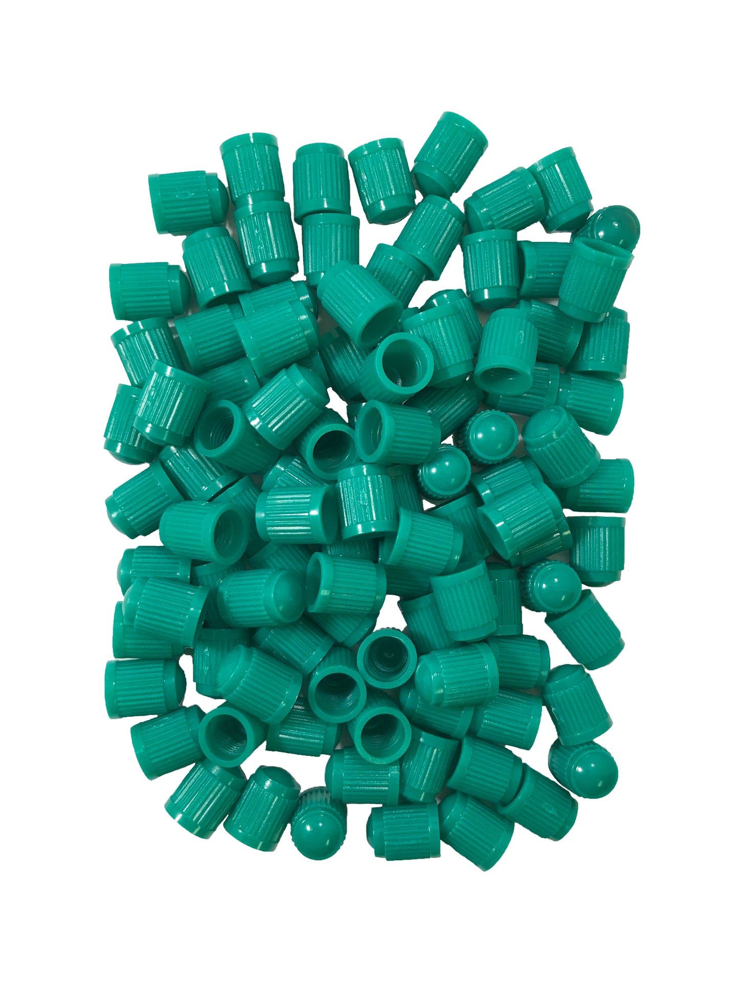 100 Pack of Green Plastic Tire Valve Cap for Nitrogen Filled Tires
