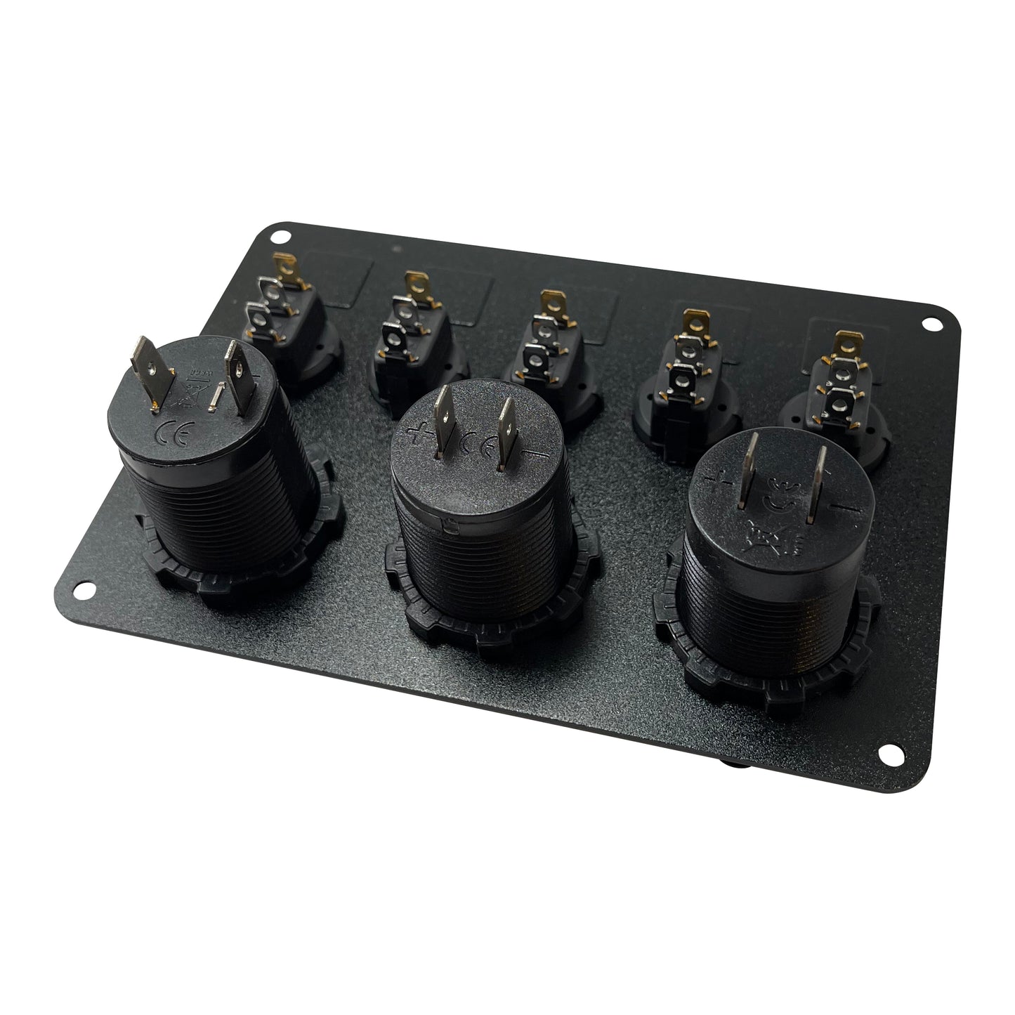 Control Panel 5 Switches Rocker Switch Panel - USB Lighter Volt