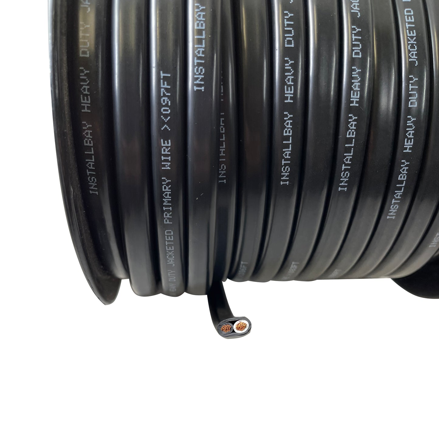 Jacketed Duplex Primary Wire 2 Conductor 10 AWG All Copper Black White - 100 FT