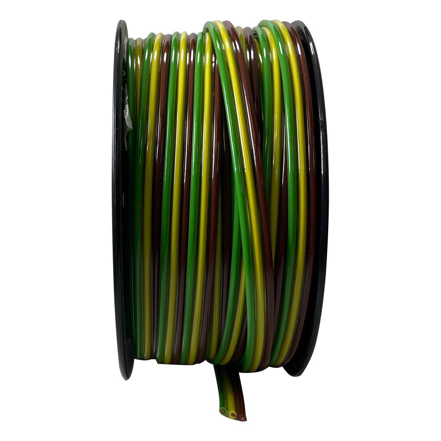 Triplex All Copper Trailer Wire 18 AWG 3 Conductor Brown Green Yellow - 100 Ft