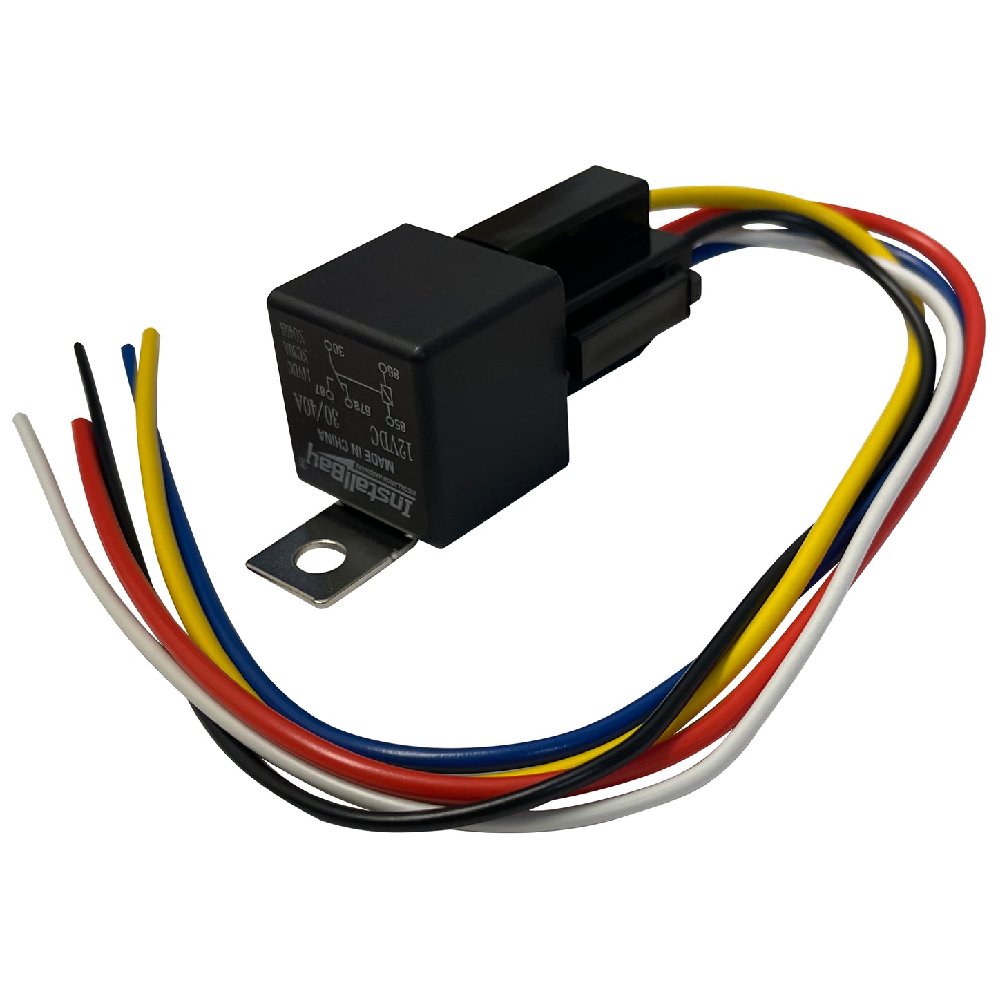 Interconnecting 5 Pin 12V Relay Switch 40 Amp Fuse W/ 12" Inch 5 Wire Harness