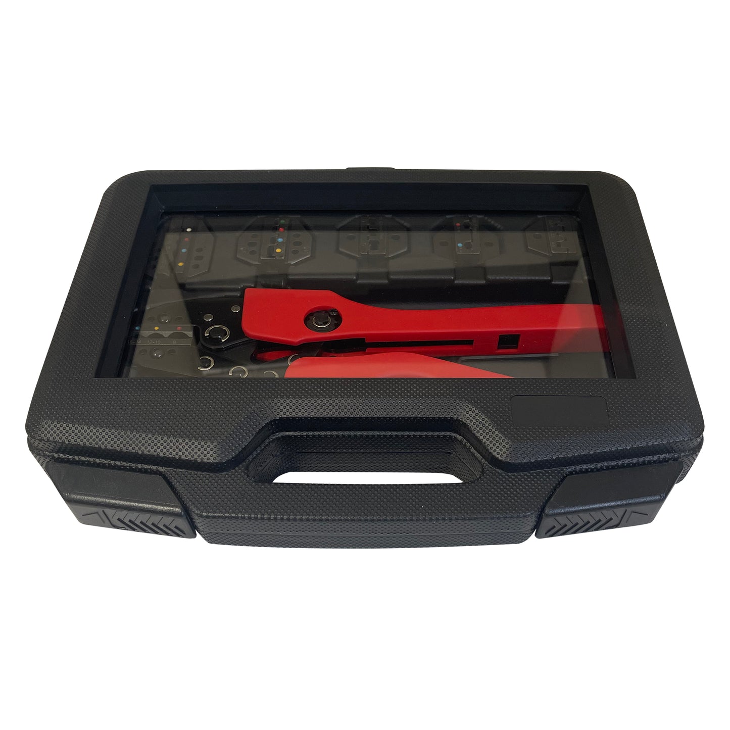Heavy Duty Ergonomic Ratcheting Crimper Tool Kit & Dies For 22-8 Gauge Heat Shrink Terminals