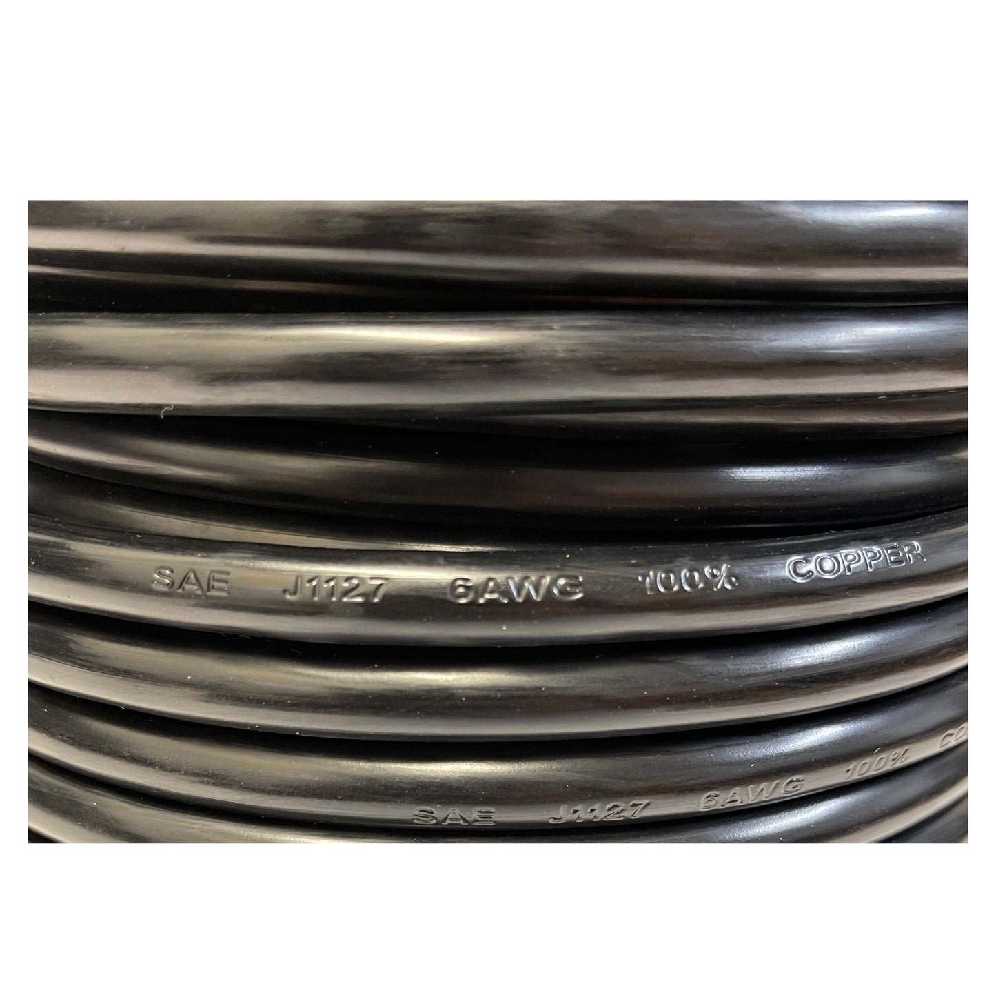 50 FT Spool Black 6 AWG Gauge Battery Cable Switch Starter & Ground Wire